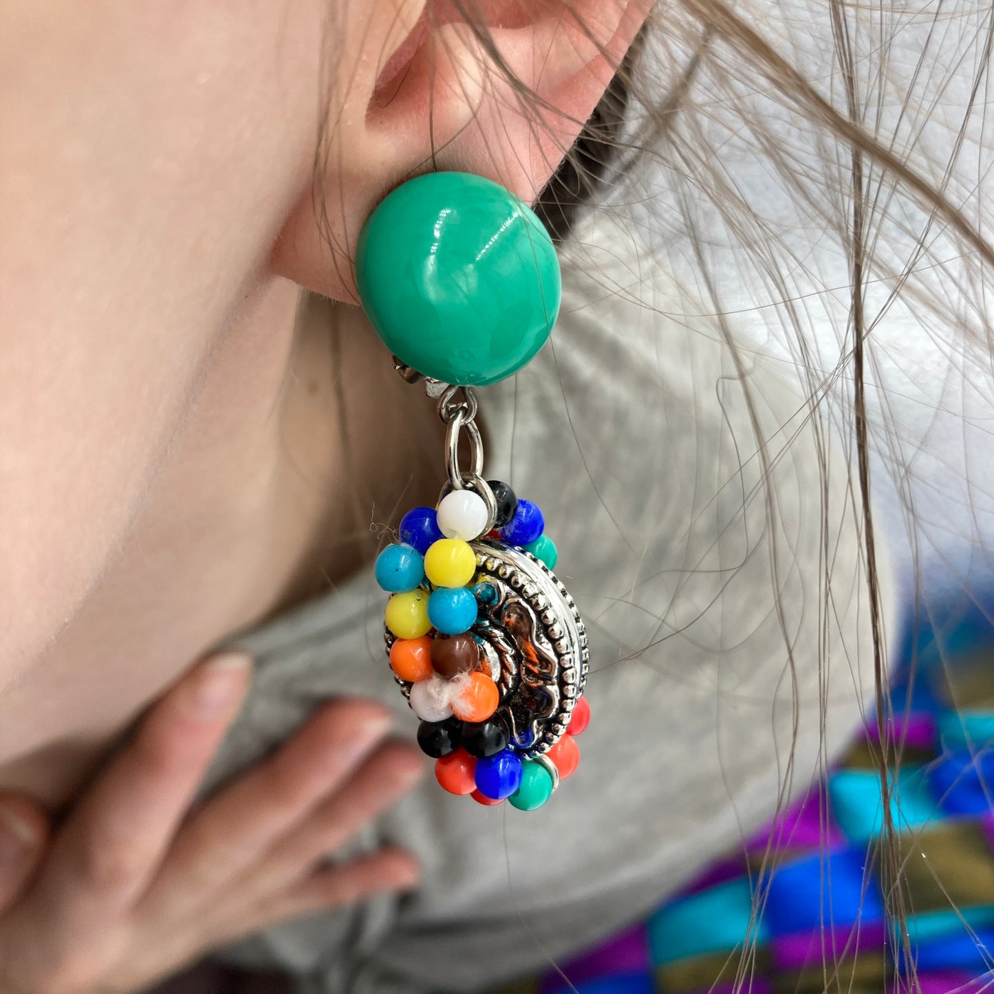 Rainbow Candy Costume Jewelry Set Necklace And Earrings