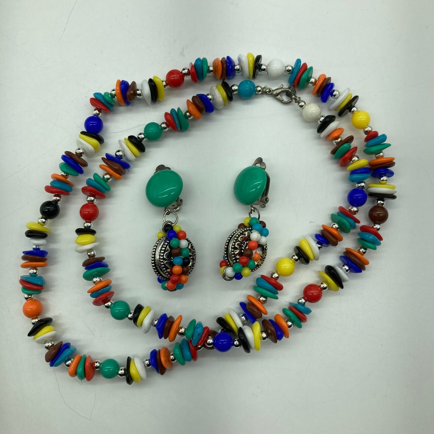 Rainbow Candy Costume Jewelry Set Necklace And Earrings