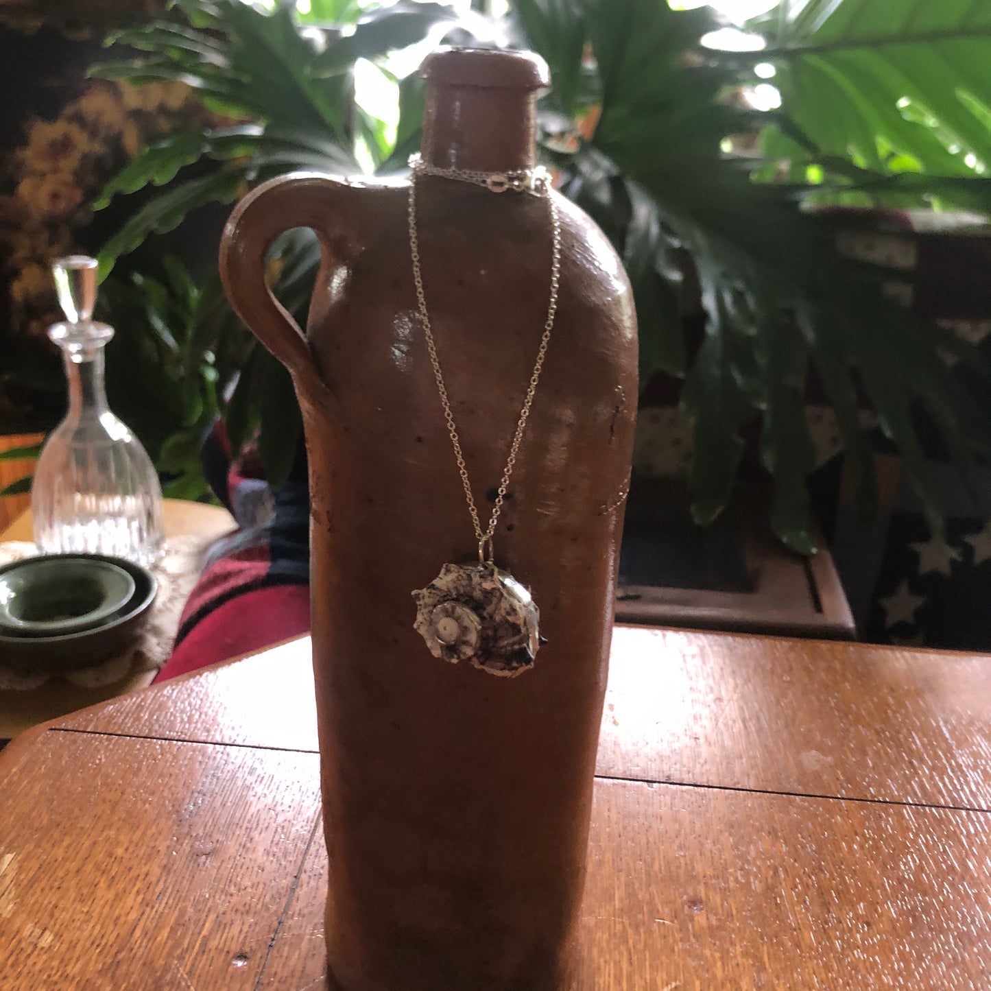 Sea Witch Artisan Made Pendent Handcrafted Sea Shell Necklace 1 in x 1.5 in