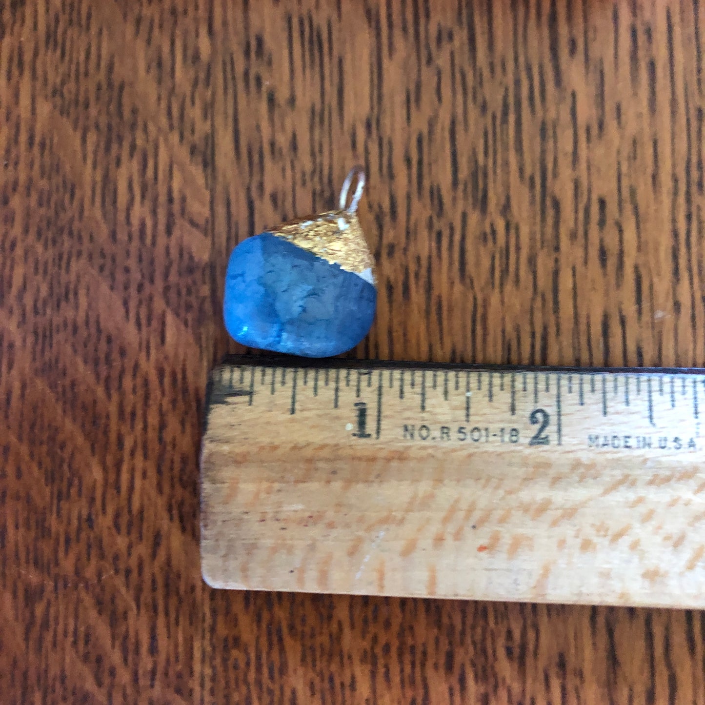 Artisan Made Rock Pendent Ocean Blue Handcrafted Necklace 1in x 1in