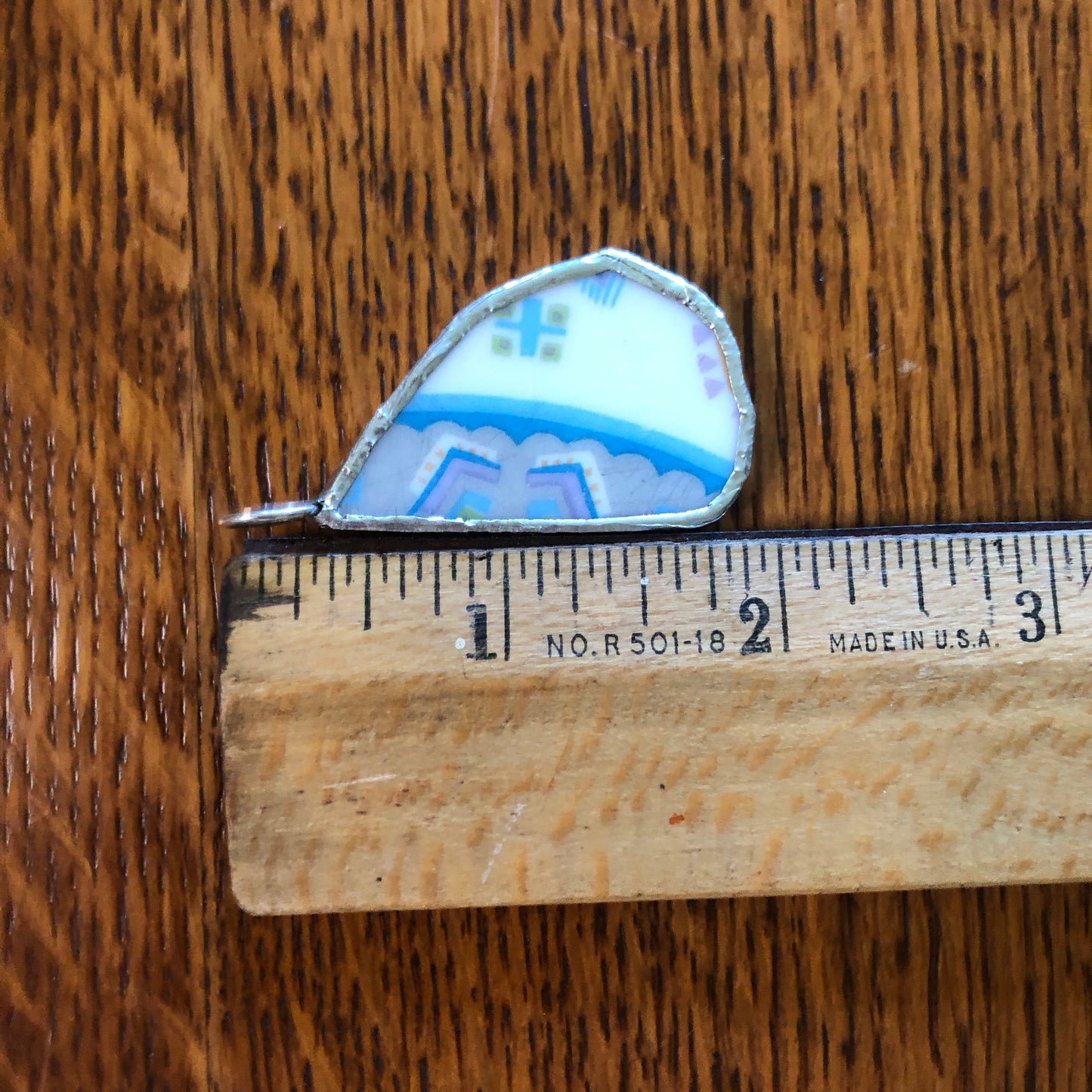 Broken Pottery Artisan Made Pendent Sango One World Japan Plate Handcrafted Necklace 1.75in x 1in