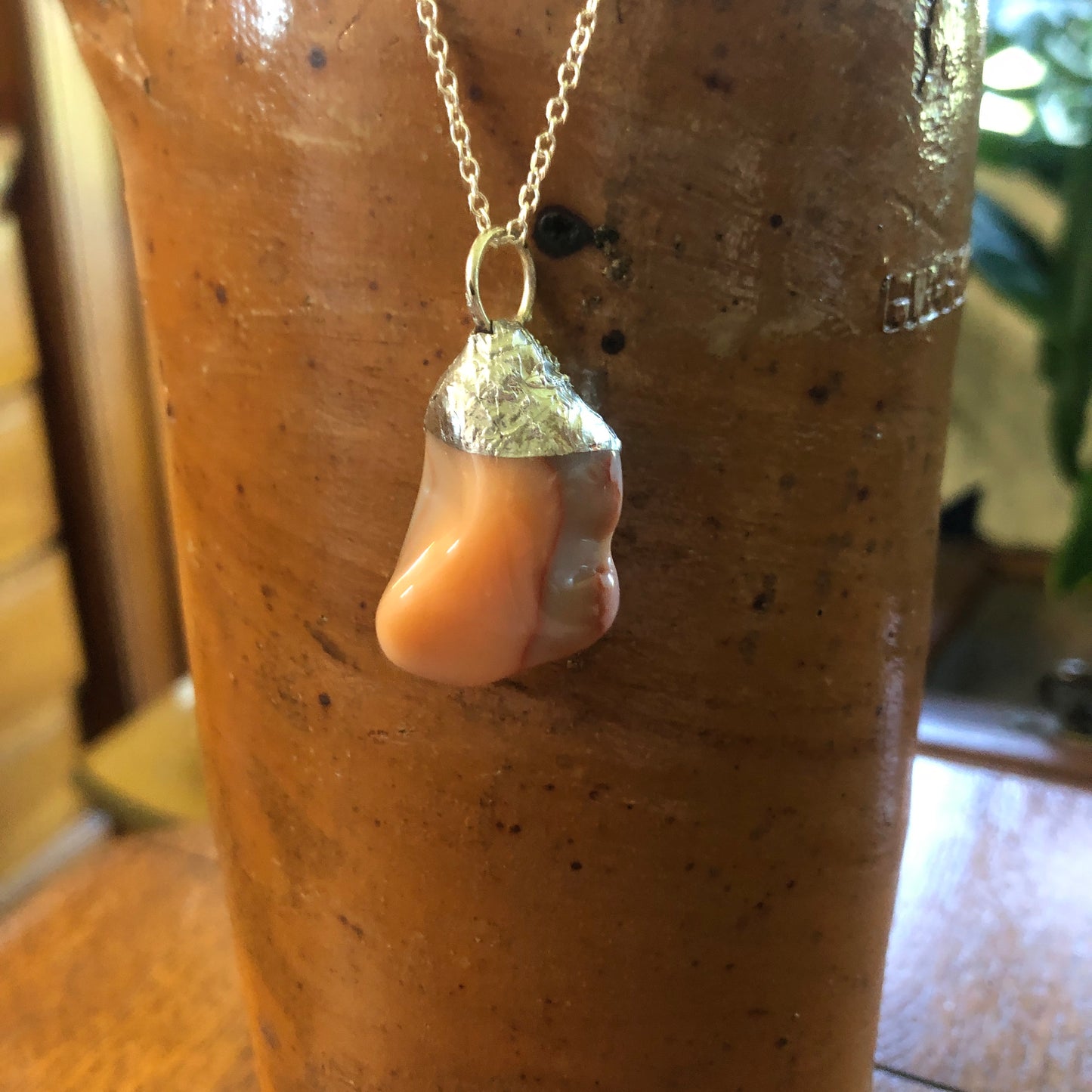Artisan Made Rock Pendent Resembles an Agate Handcrafted Necklace 3/4in x 1in