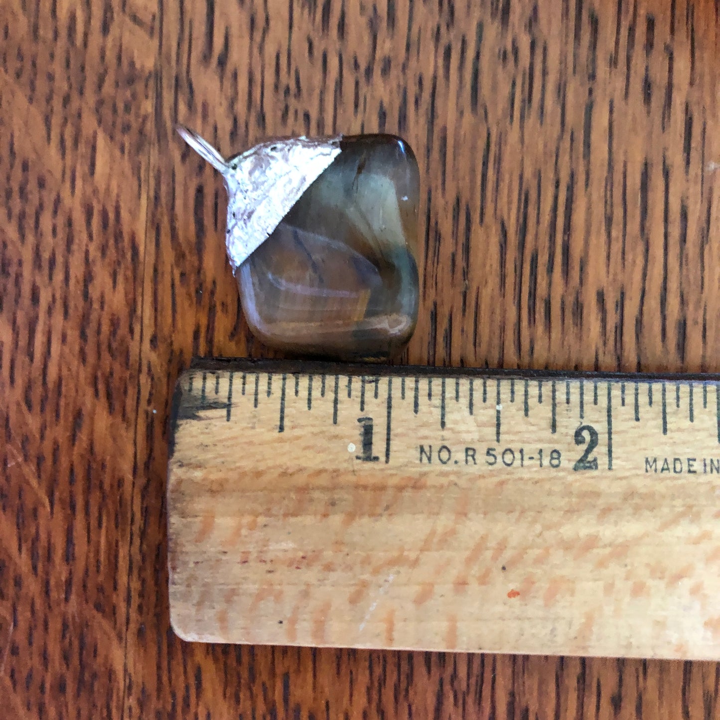 Artisan Made Rock Pendent So Beautiful Resembles a Tiger's Eye Handcrafted Necklace 1in x 1.25in