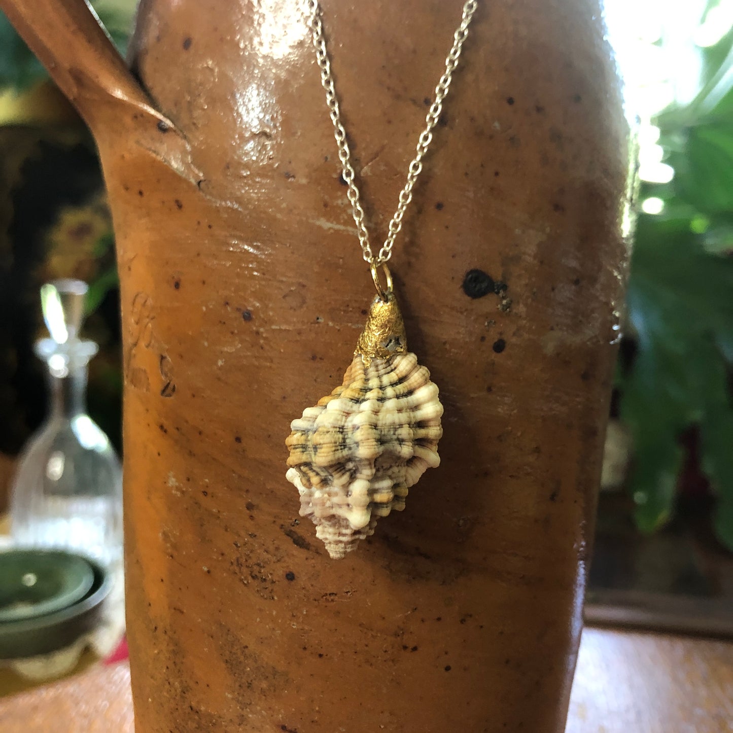 Murex Artisan Made Pendent Handcrafted Sea Shell Necklace 7/8 in x 1.5 in