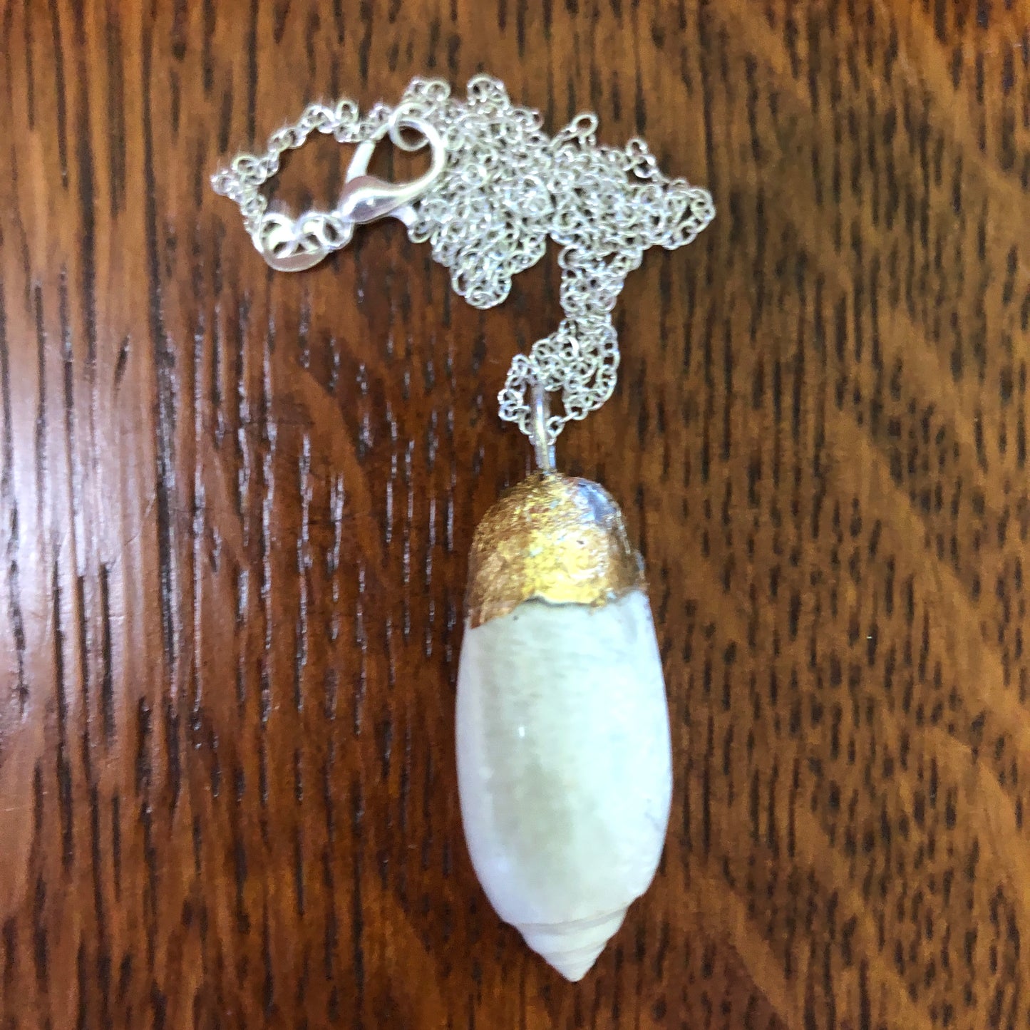 Olive Shell Artisan Made Pendent Handcrafted Sea Shell Necklace 1.5in x 1/2in
