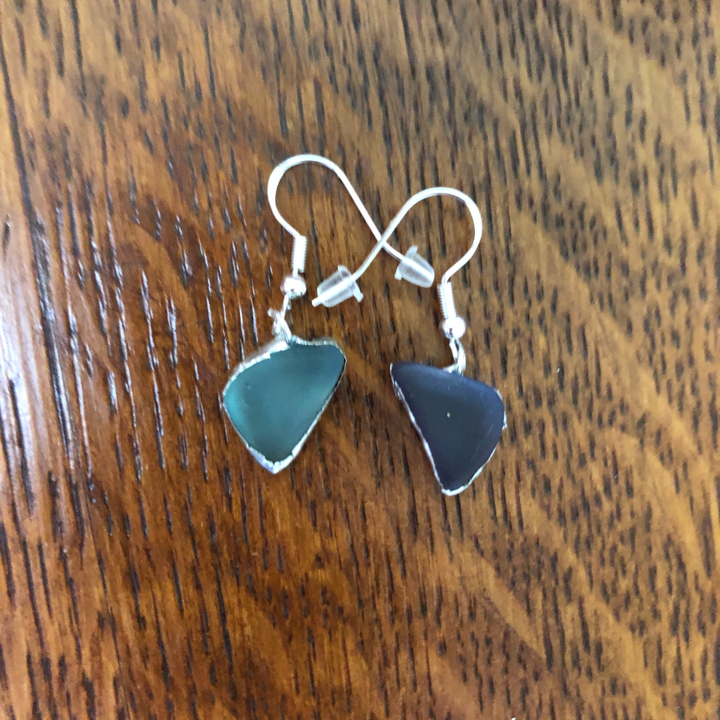 Erie Glass Artisan Made Earrings Purple and Blue Boho Dangles Handcrafted
