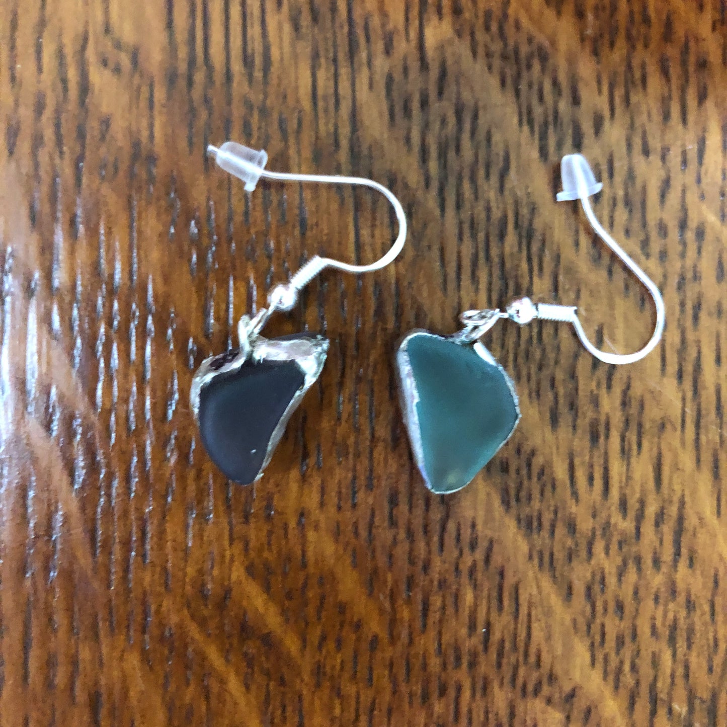 Erie Glass Artisan Made Earrings Purple and Blue Boho Dangles Handcrafted