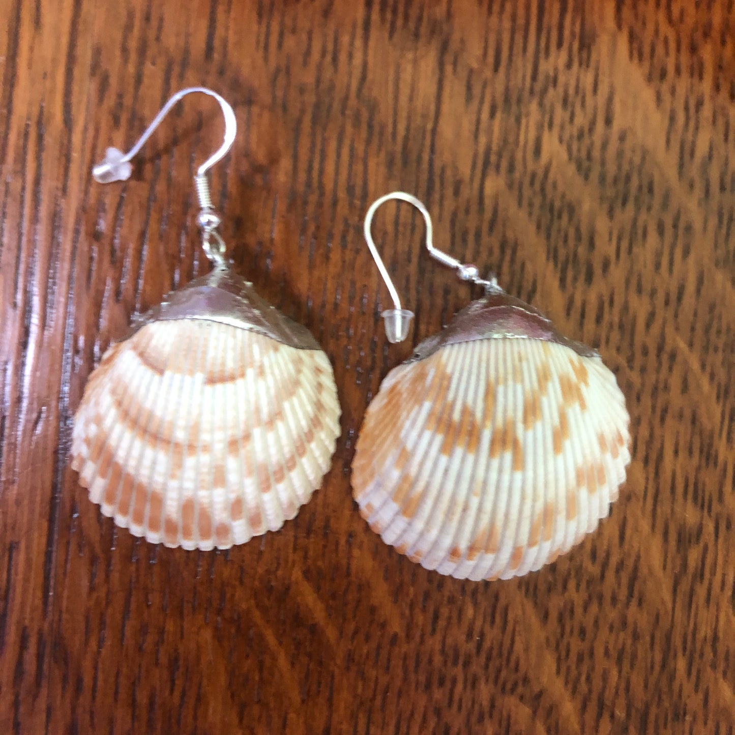 Gorgeous Scallop Shell Artisan Made Earrings Handcrafted Sea Shell Dangle Earrings