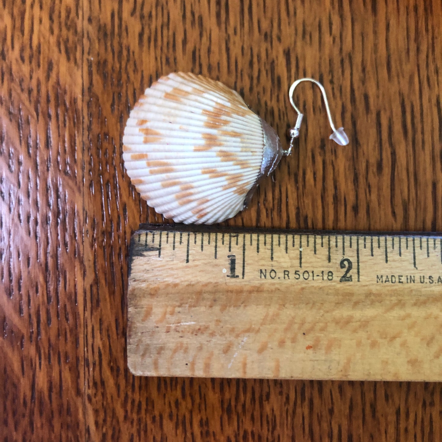 Gorgeous Scallop Shell Artisan Made Earrings Handcrafted Sea Shell Dangle Earrings