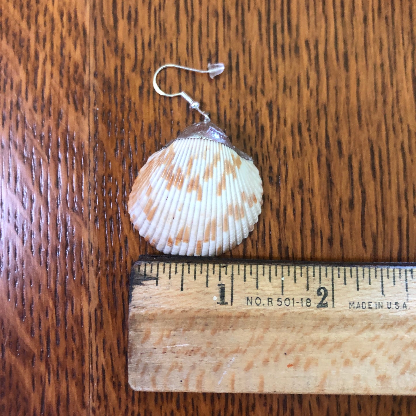 Gorgeous Scallop Shell Artisan Made Earrings Handcrafted Sea Shell Dangle Earrings