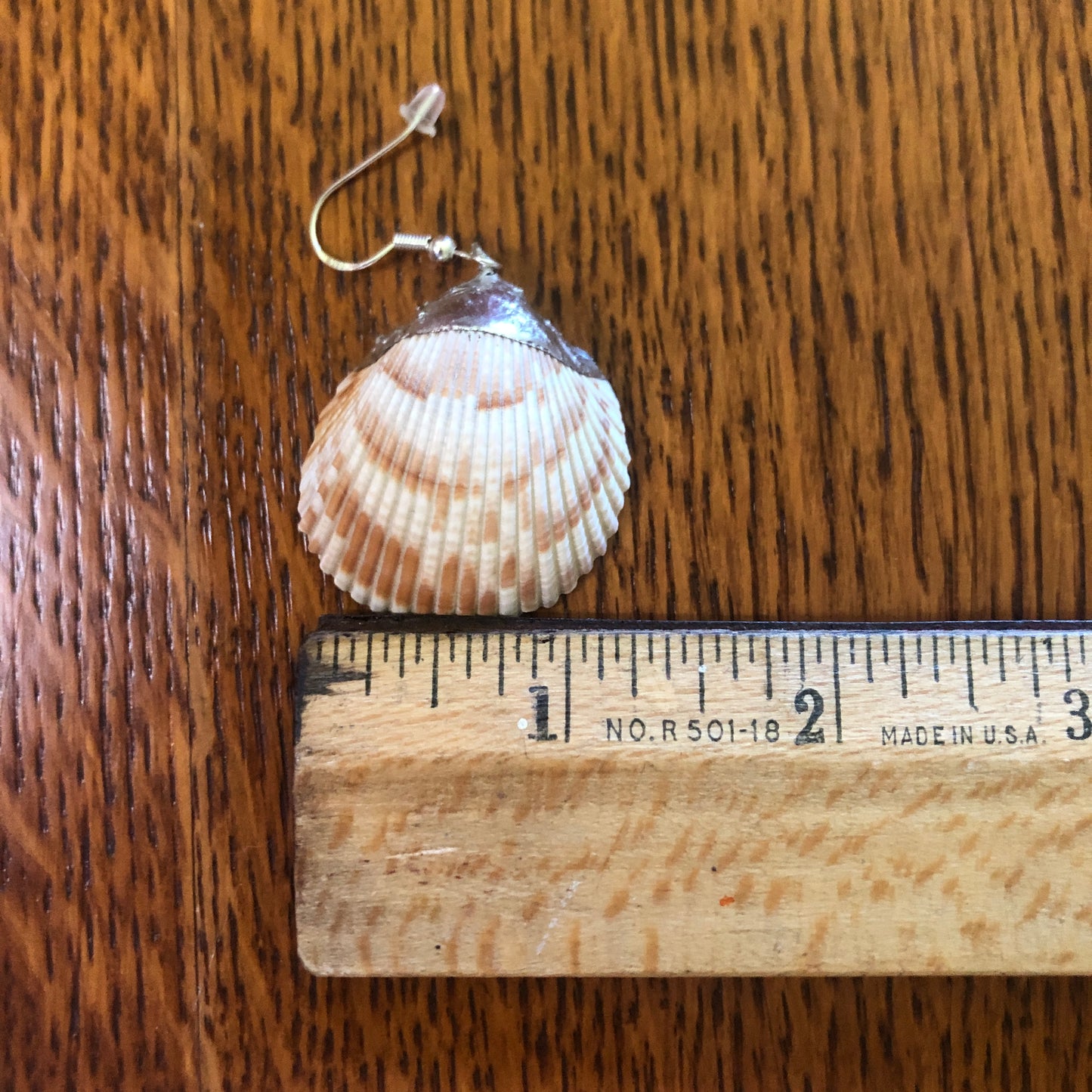 Gorgeous Scallop Shell Artisan Made Earrings Handcrafted Sea Shell Dangle Earrings