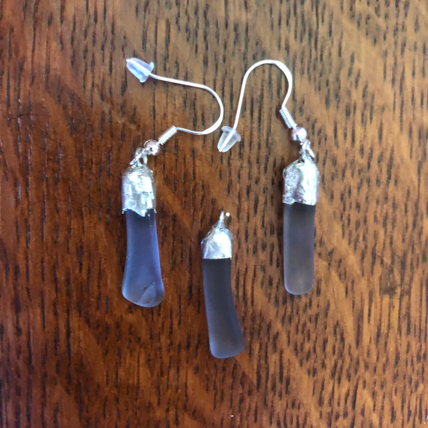 Erie Glass Artisan Made Purple Pendent And Dangle Earring Set Handcrafted Jewelry Set