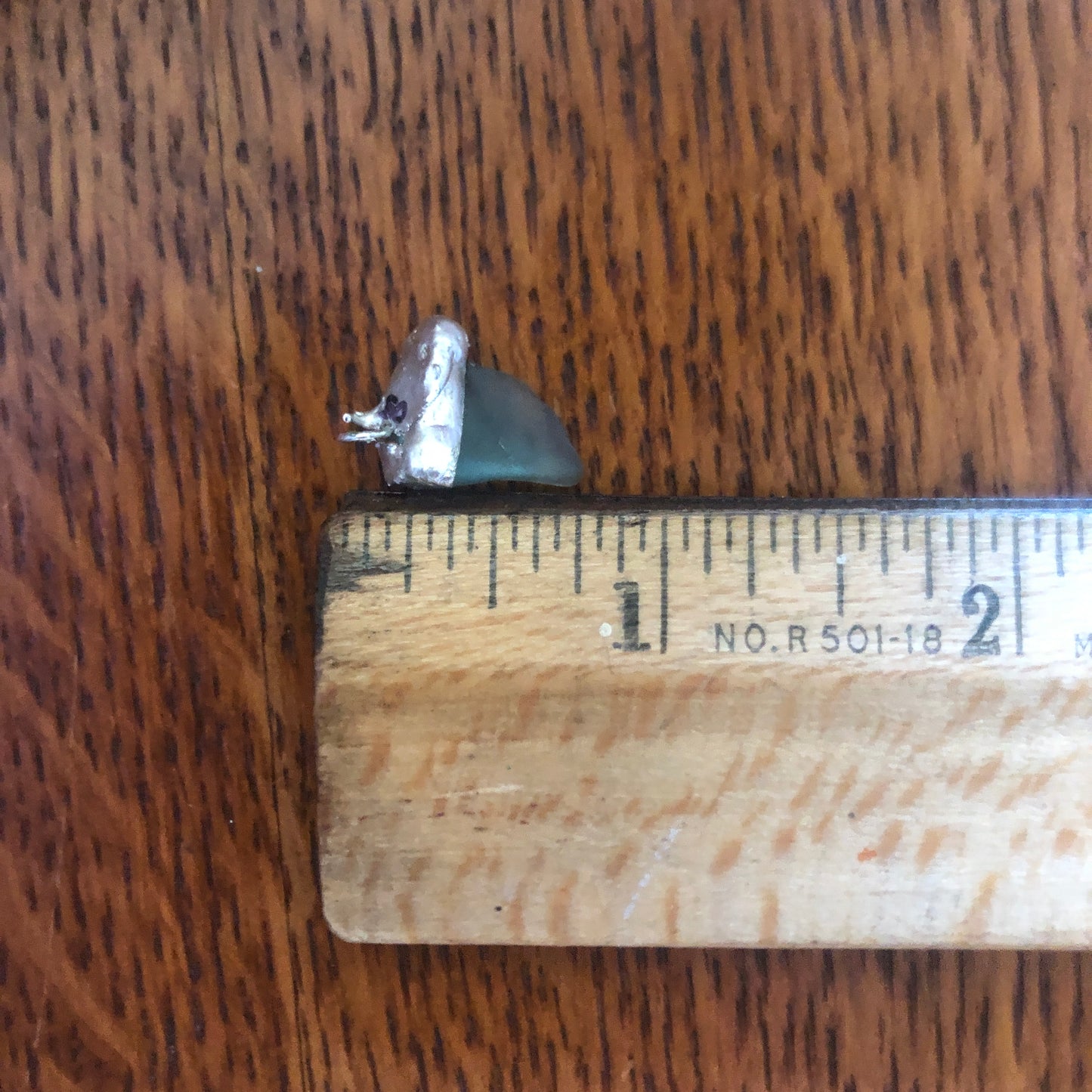 Erie Glass Artisan Made Sky Blue Shark Tooth Pendent 1/2in x 5/8in Handcrafted Necklace