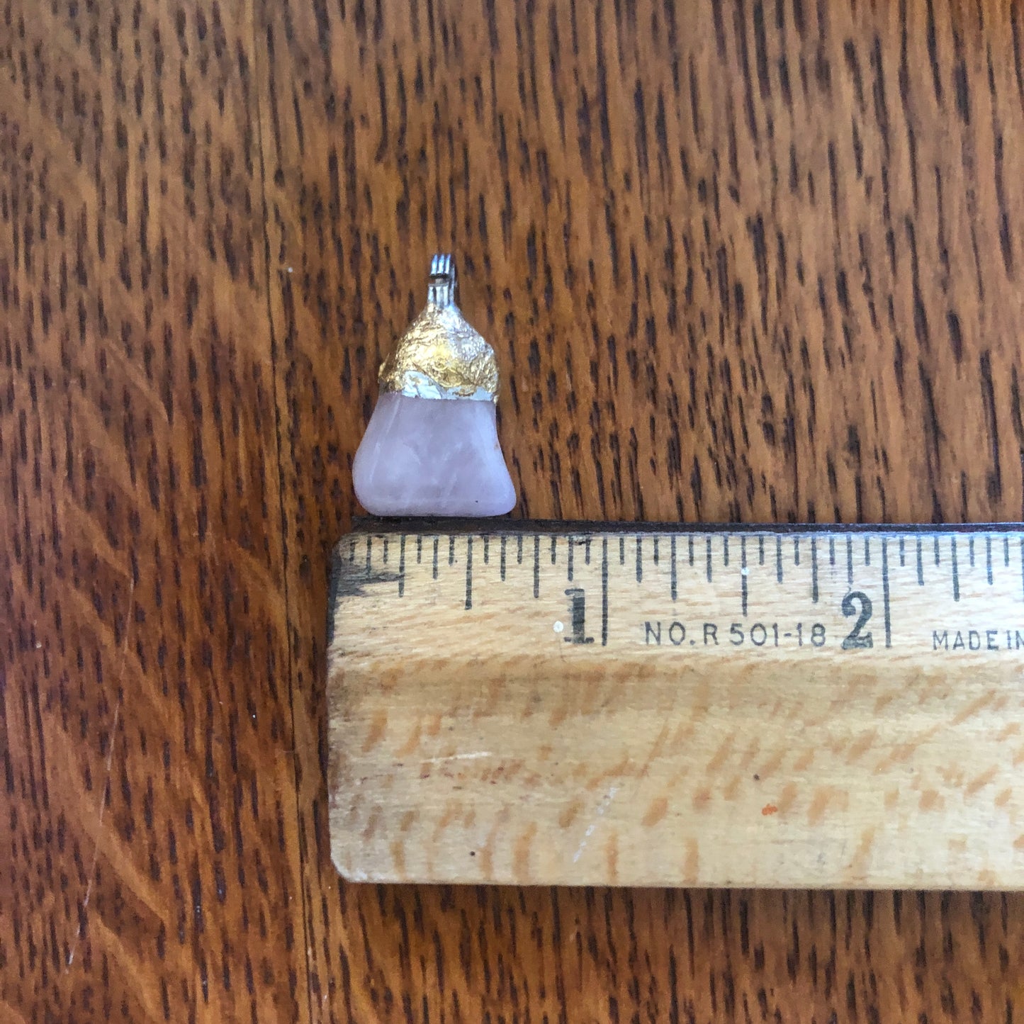 Artisan Made Rock Pendant Pretty Pink Resembles a Rose Quartz Handcrafted Necklace 3/4in x 1/2in