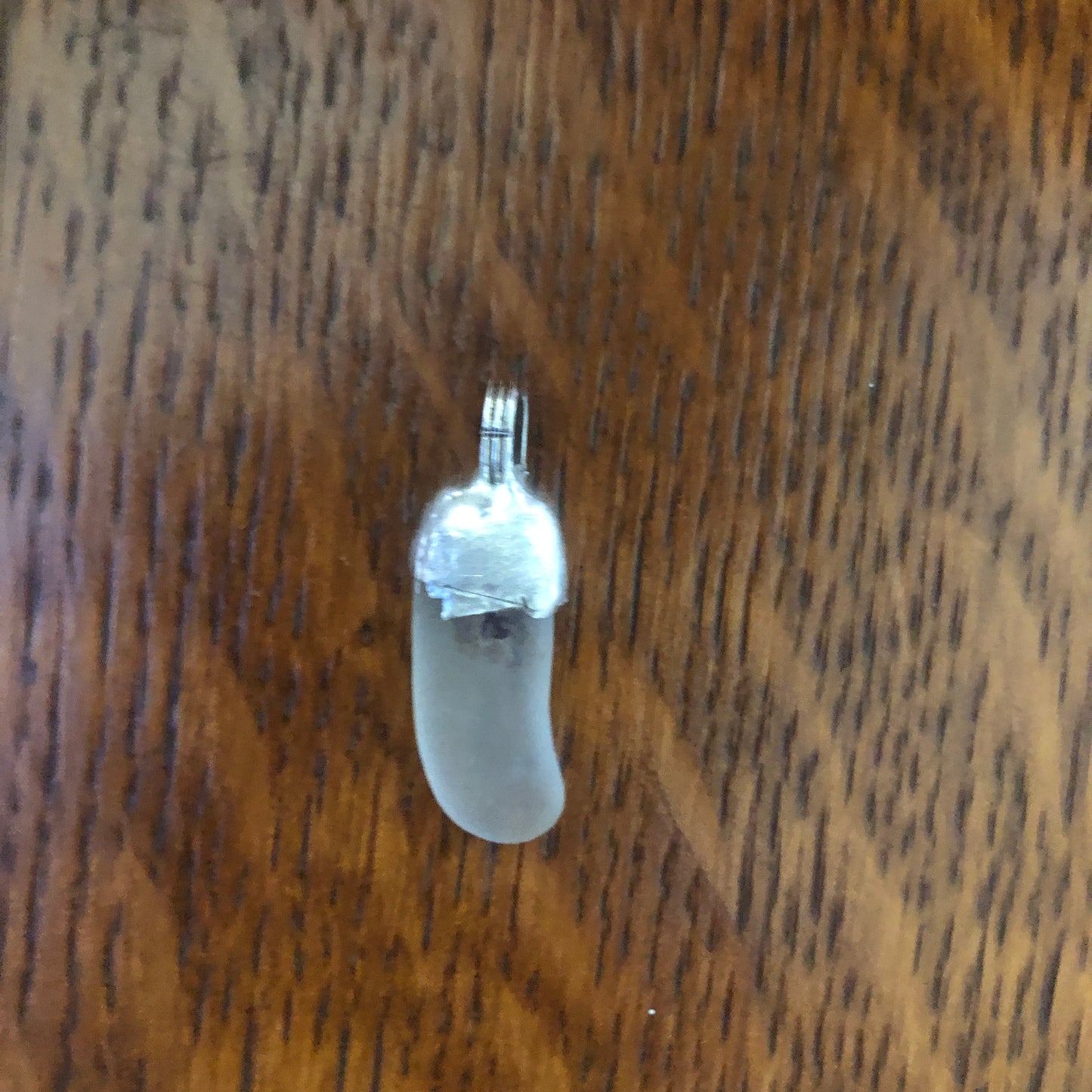 Erie Glass Artisan Made Frosted Pendent 3/8in x 7/8in Handcrafted Necklace