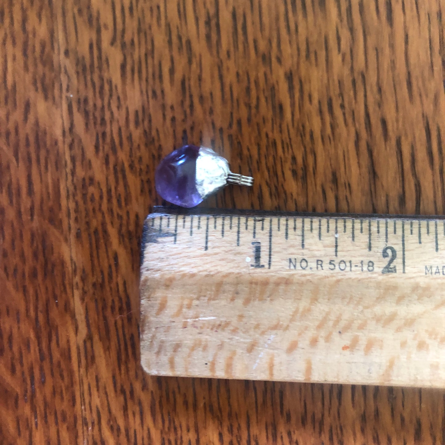 Artisan Made Rock Pendent Resembles Amethyst Handcrafted Necklace 1/2in x 1/2in