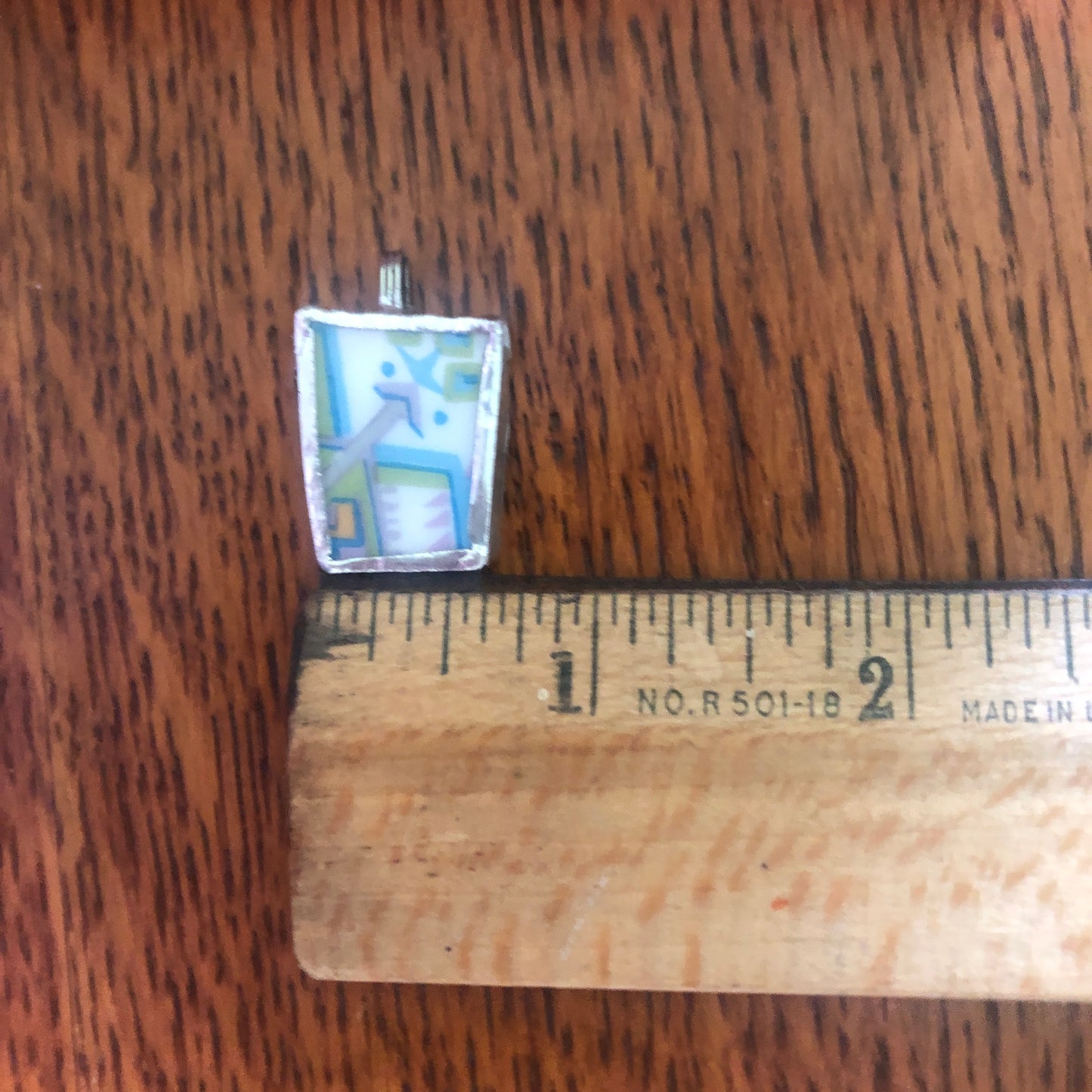 Broken Pottery Artisan Made Pendent Sango One World Japan Plate Handcrafted Necklace 3/4in x 3/4in
