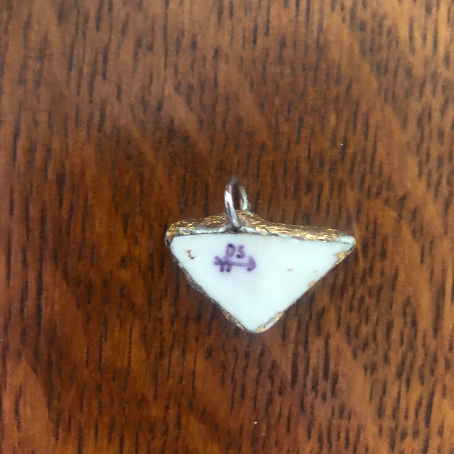Broken Pottery Artisan Made Pendent Sango One World Japan Plate Handcrafted Necklace 3/4in x 1in