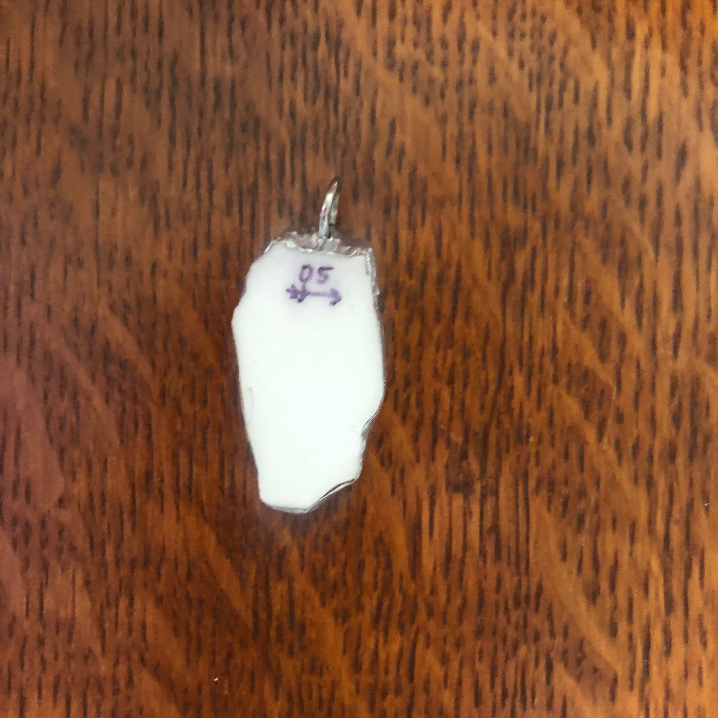 Broken Pottery Artisan Made Pendent Stoneware Flamingo Plate Handcrafted Necklace 1.25in x 3/4in