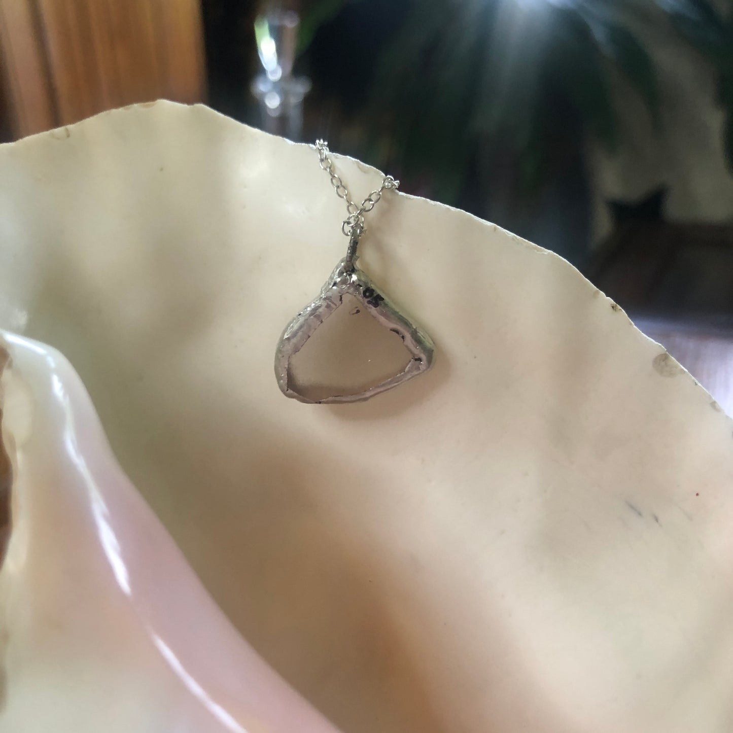 Erie Glass Artisan Made Frosted Pendent 3/4in x 3/4 in Handcrafted Necklace