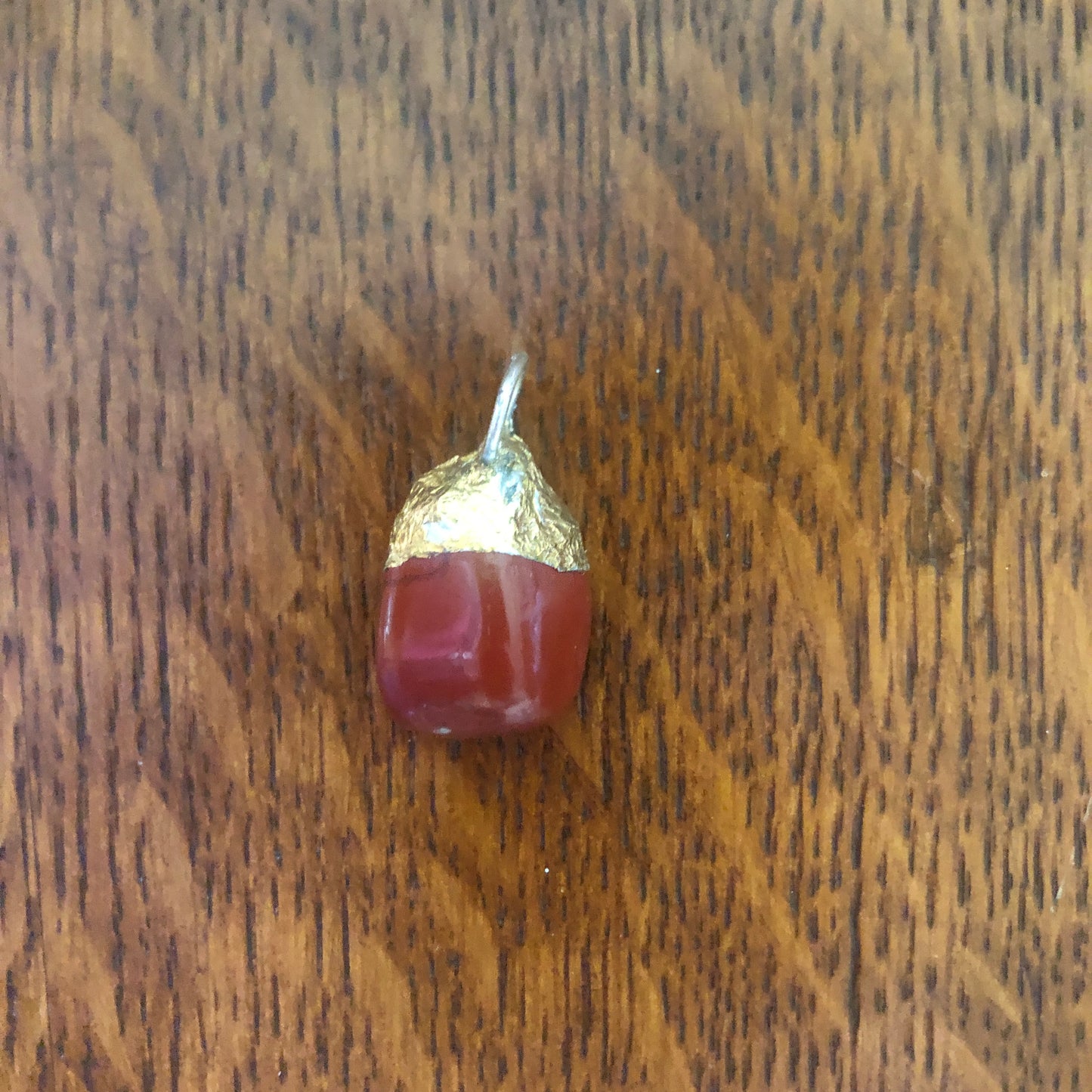 Artisan Made Rock Pendent Blood Red Resembles Red Jasper Handcrafted Necklace 1/2in x 1in