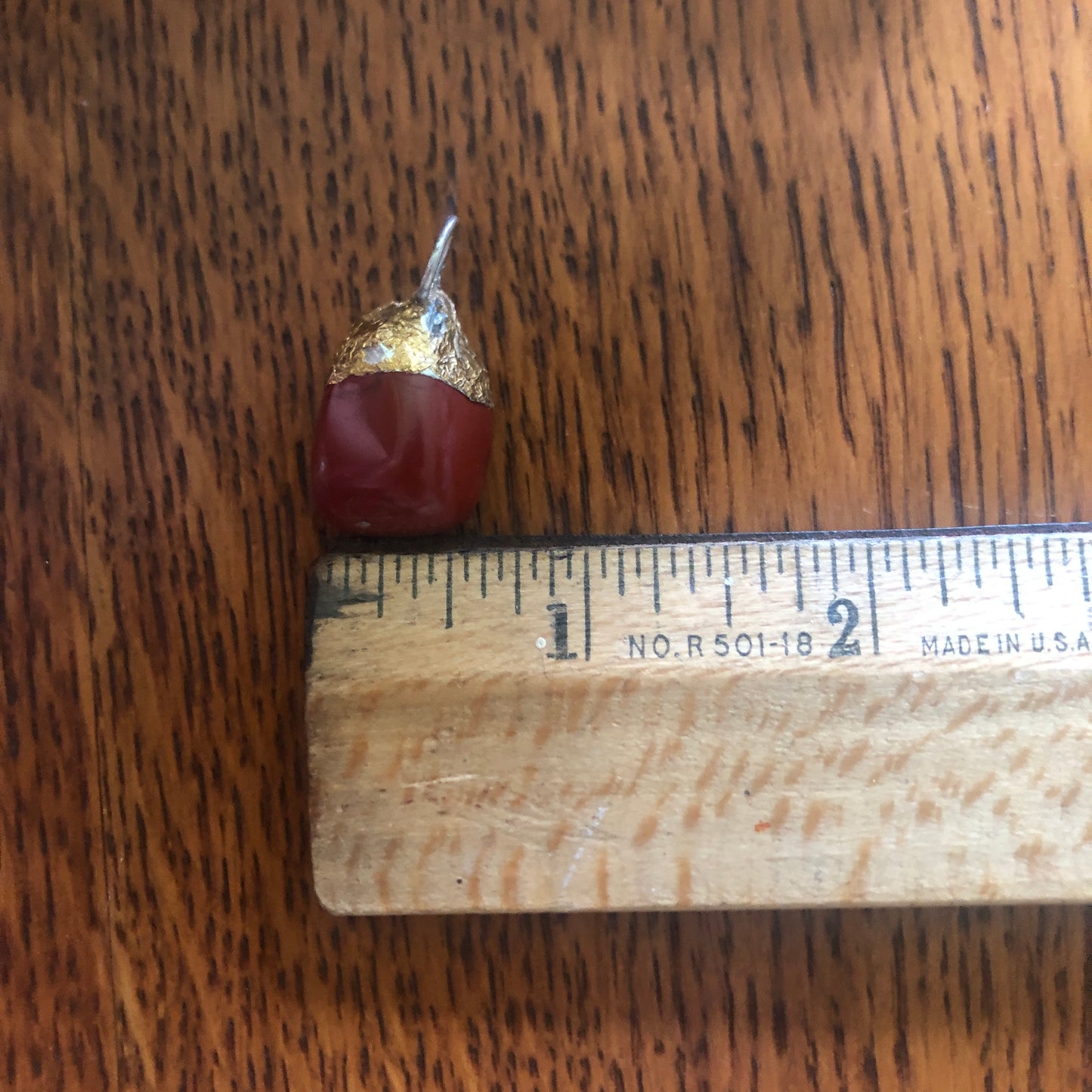 Artisan Made Rock Pendent Blood Red Resembles Red Jasper Handcrafted Necklace 1/2in x 1in