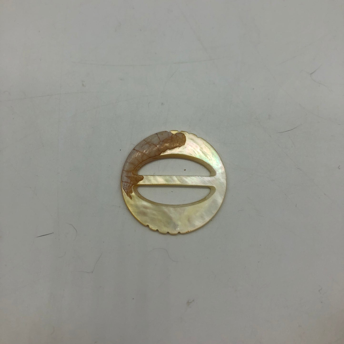 Circle Mother Of Pearl Buckle MOP Scarf Holder