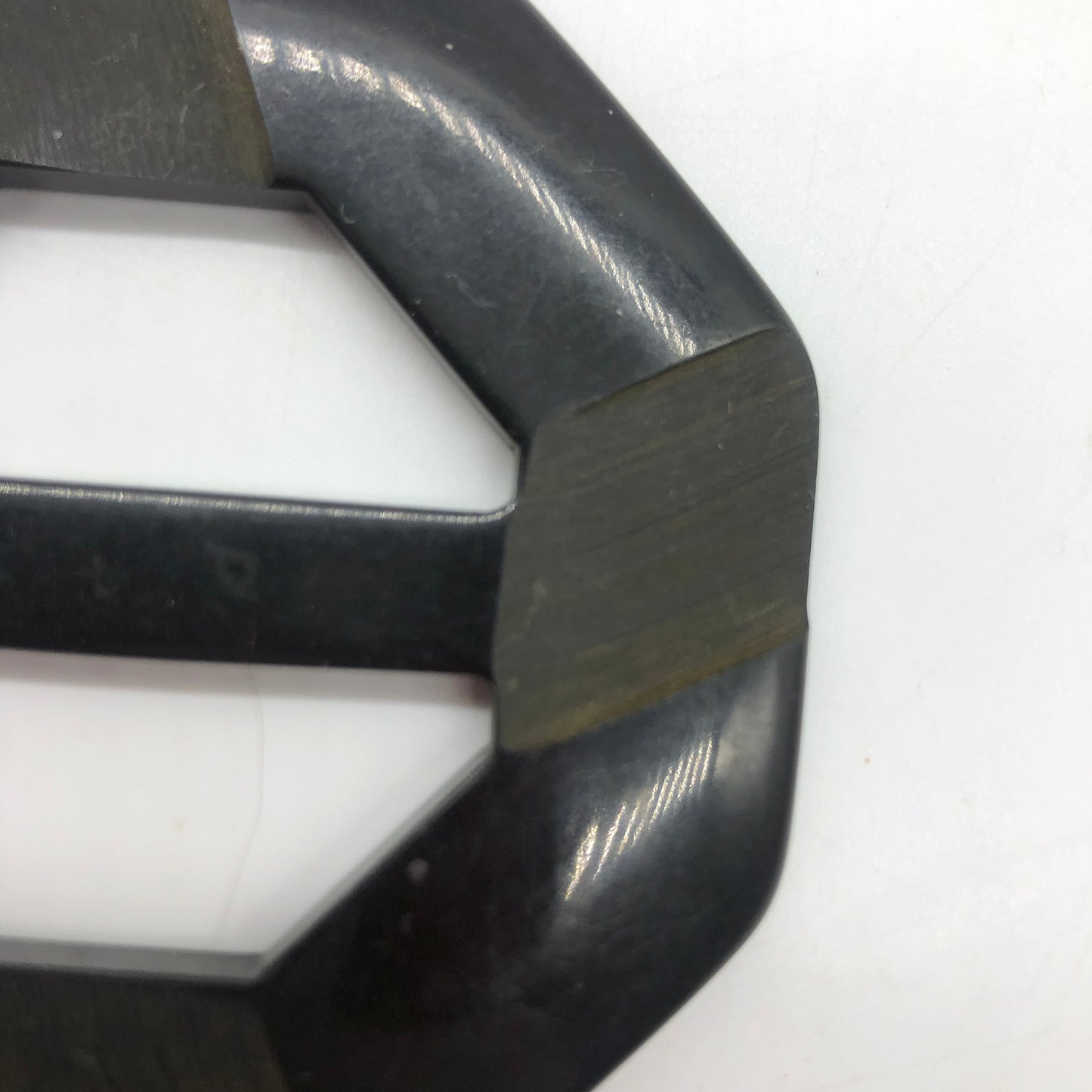 Black Carved Bakelite Buckle Scarf Holder