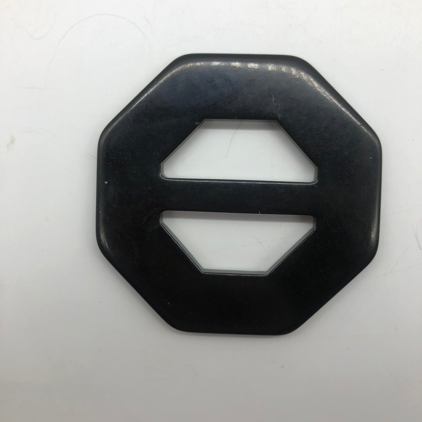 Black Carved Bakelite Buckle Scarf Holder