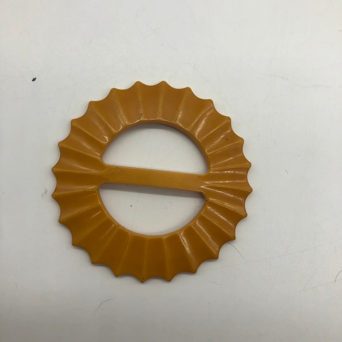 Mustard Yellow Bakelite Buckle Scarf Holder