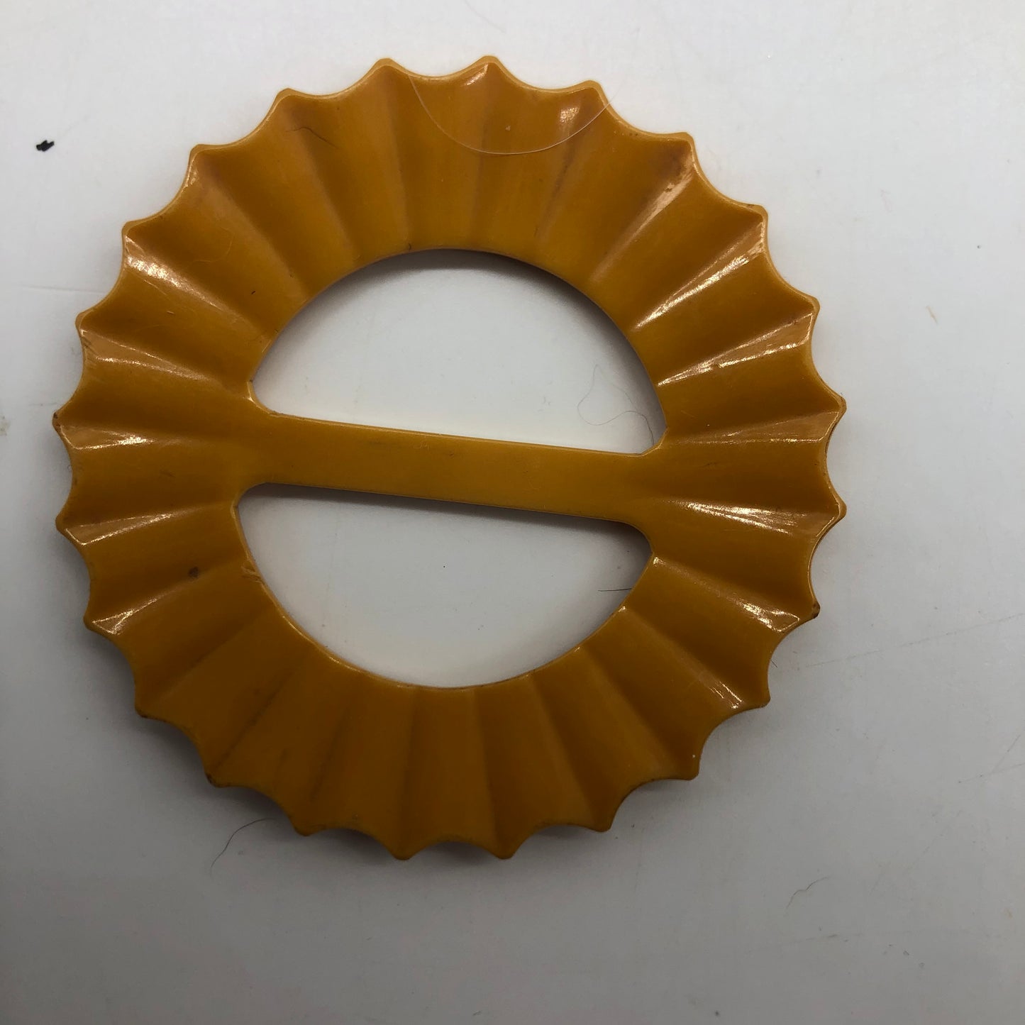 Mustard Yellow Bakelite Buckle Scarf Holder