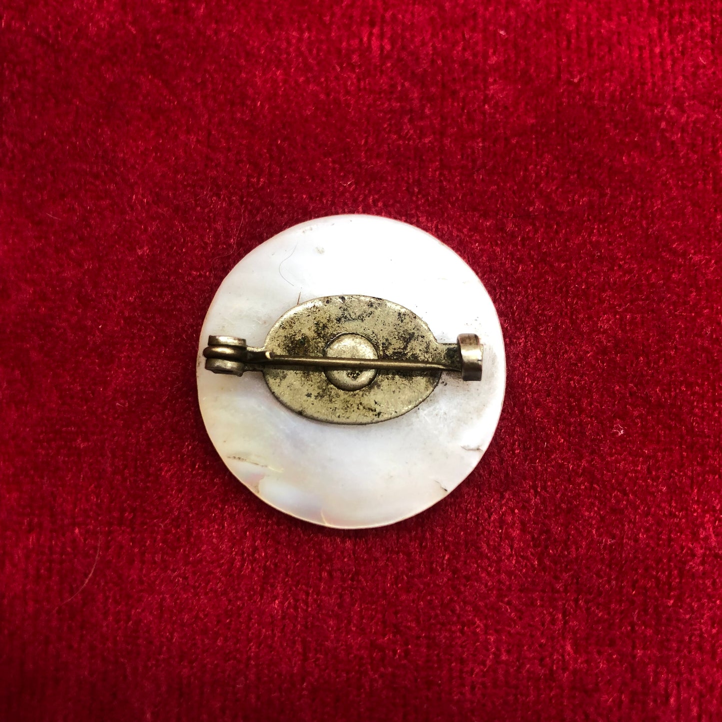 Antique Mother Of Pearl C Clasp Brooch