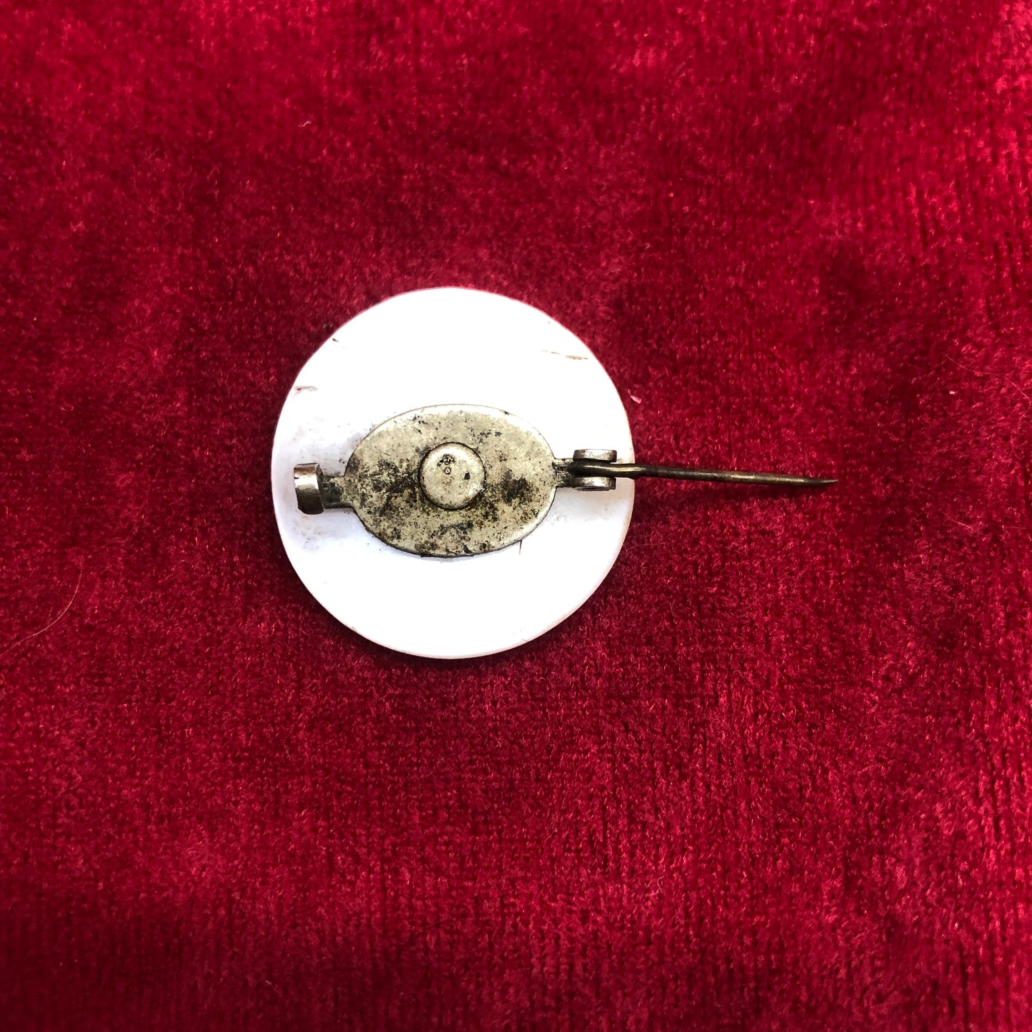 Antique Mother Of Pearl C Clasp Brooch