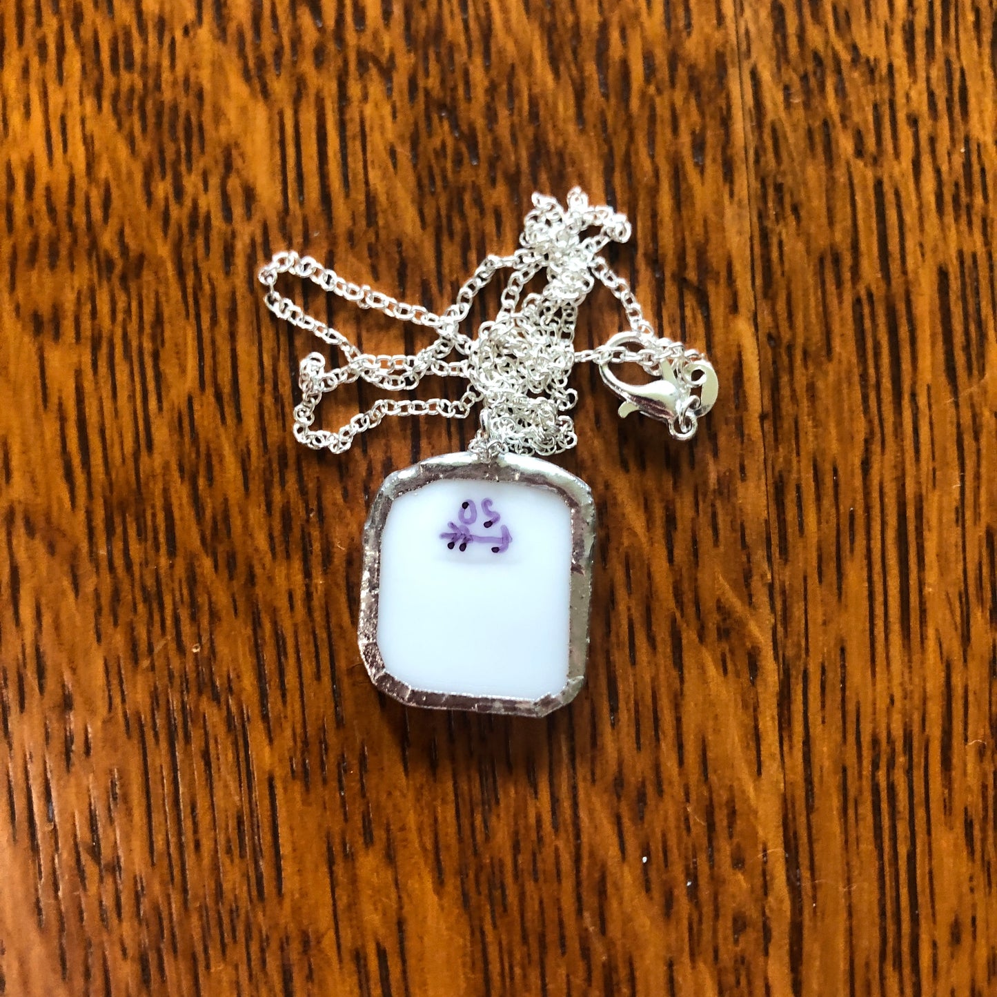 Broken Plate Artisan Made Pendent Corelle Butterfly Gold Plate Handcrafted Necklace 7/8in x 7/8in