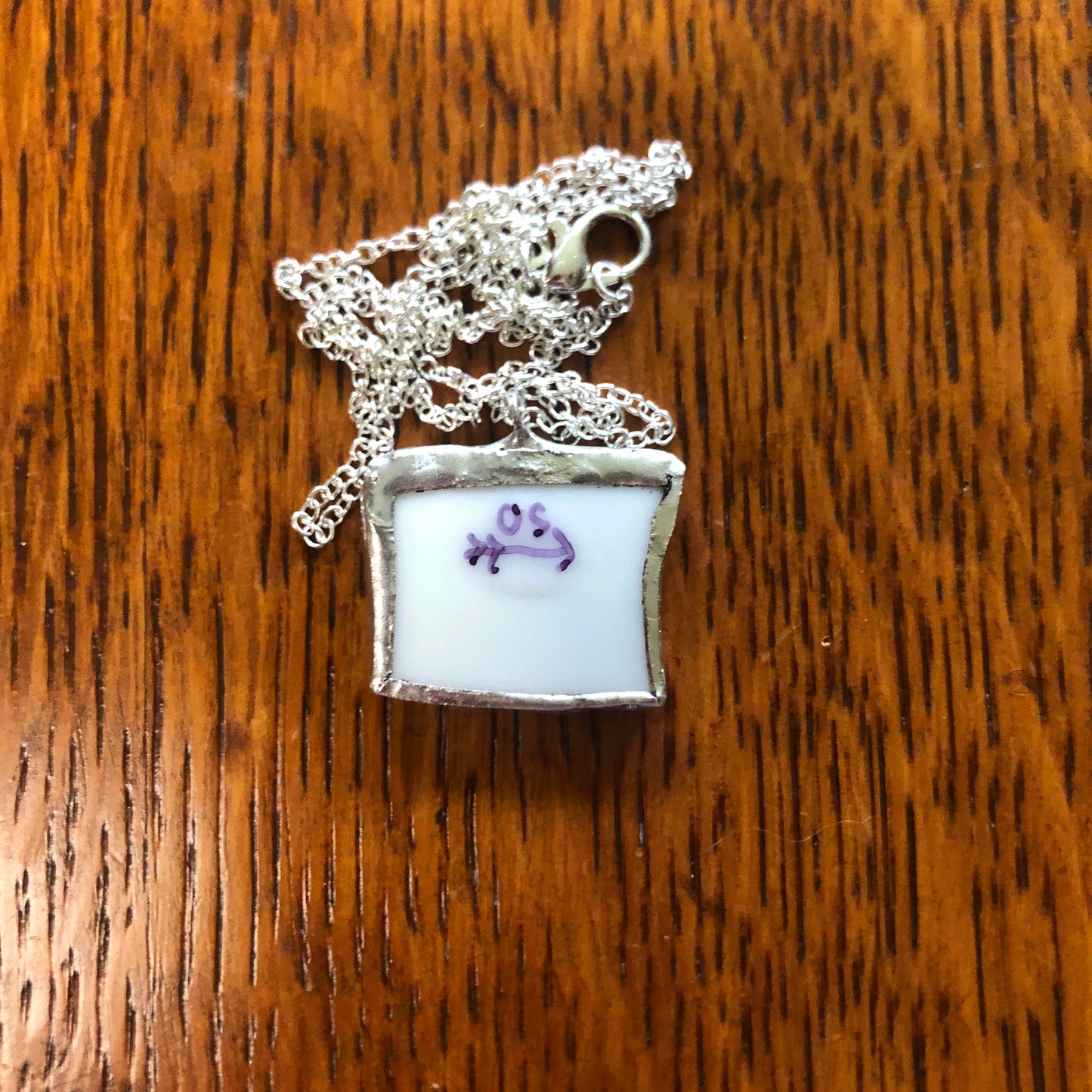 Broken Pottery Artisan Made Pendent Aladdin Fine China Fantasia Occupied Japan Plate Handcrafted Necklace