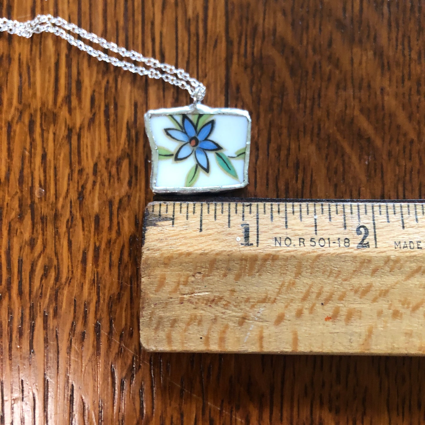 Broken Pottery Artisan Made Pendent Aladdin Fine China Fantasia Occupied Japan Plate Handcrafted Necklace