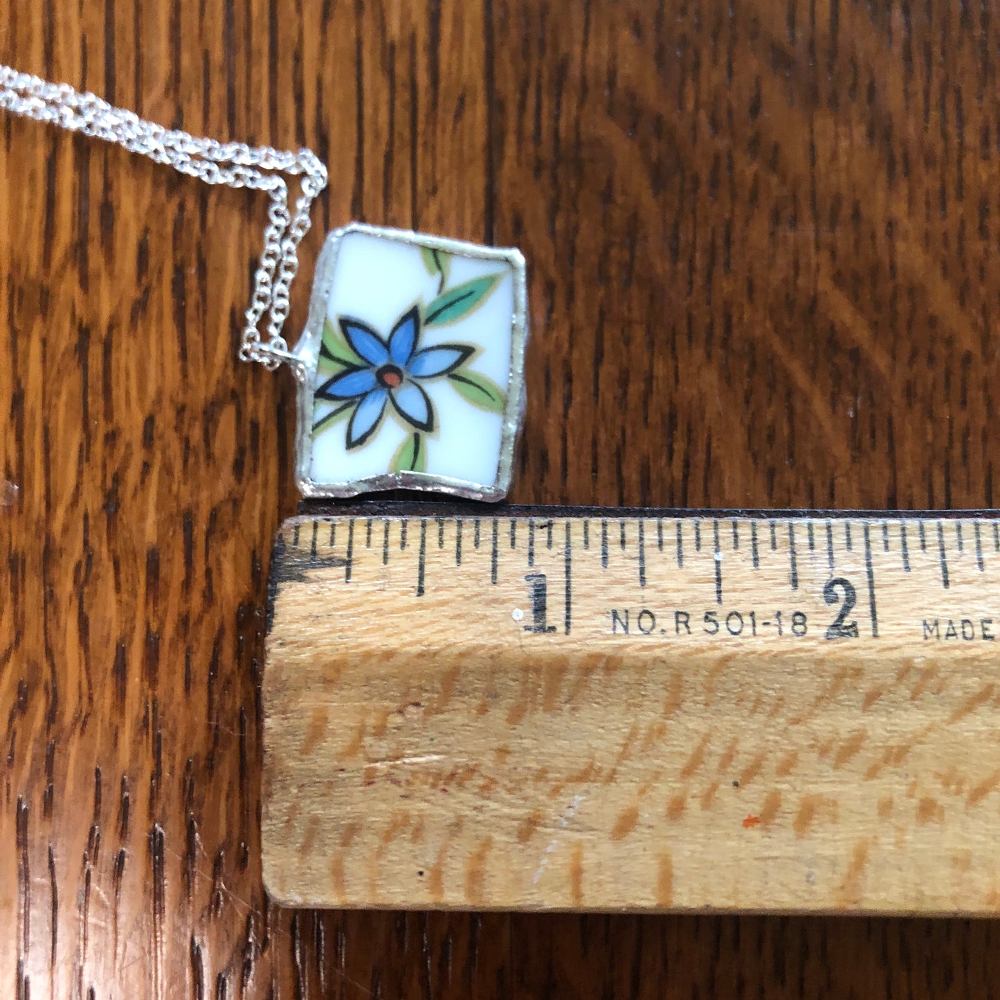Broken Pottery Artisan Made Pendent Aladdin Fine China Fantasia Occupied Japan Plate Handcrafted Necklace