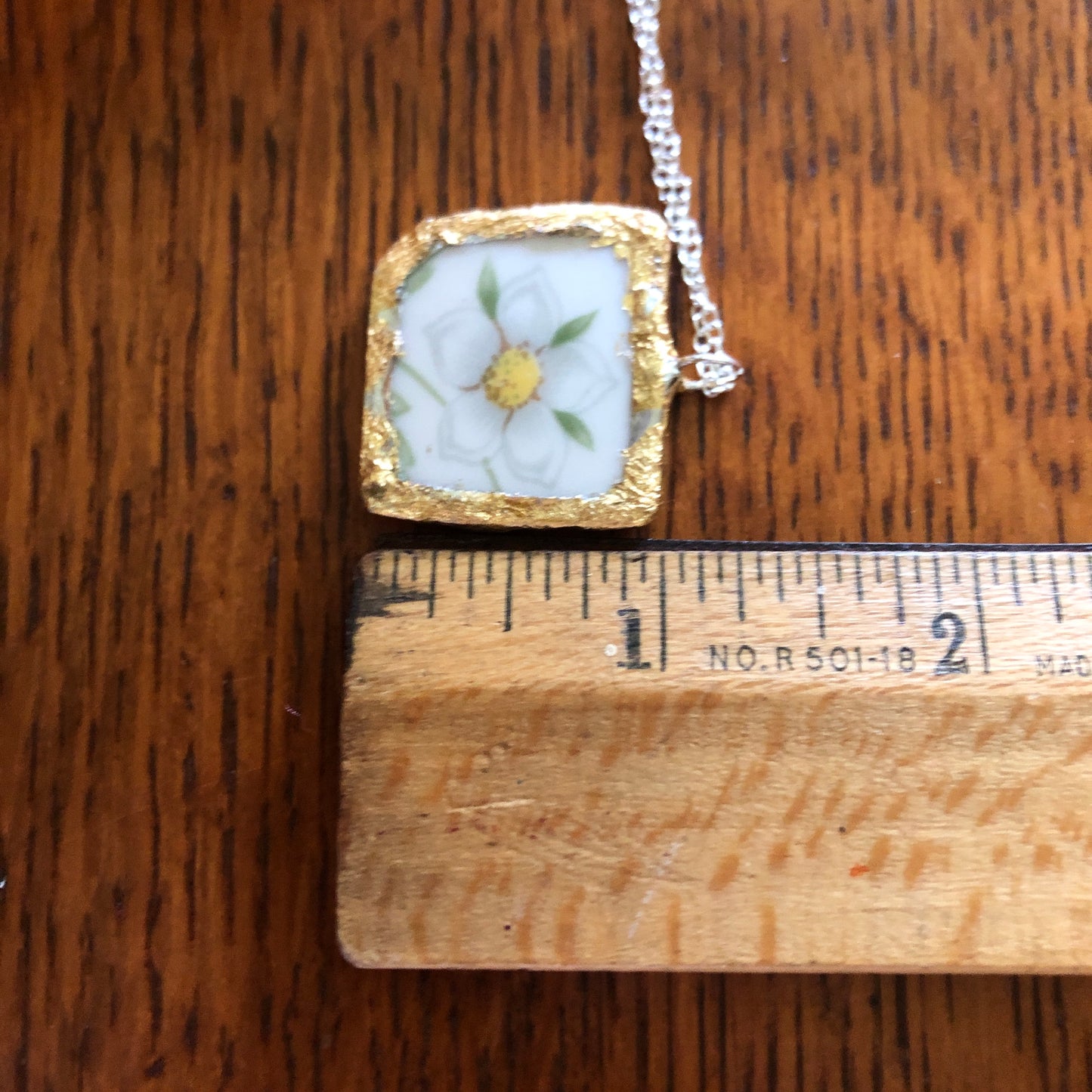 Broken Pottery Artisan Made Pendent Royal Doulton Strawberry Cream Dinner Plate Handcrafted Necklace 1in x 1in