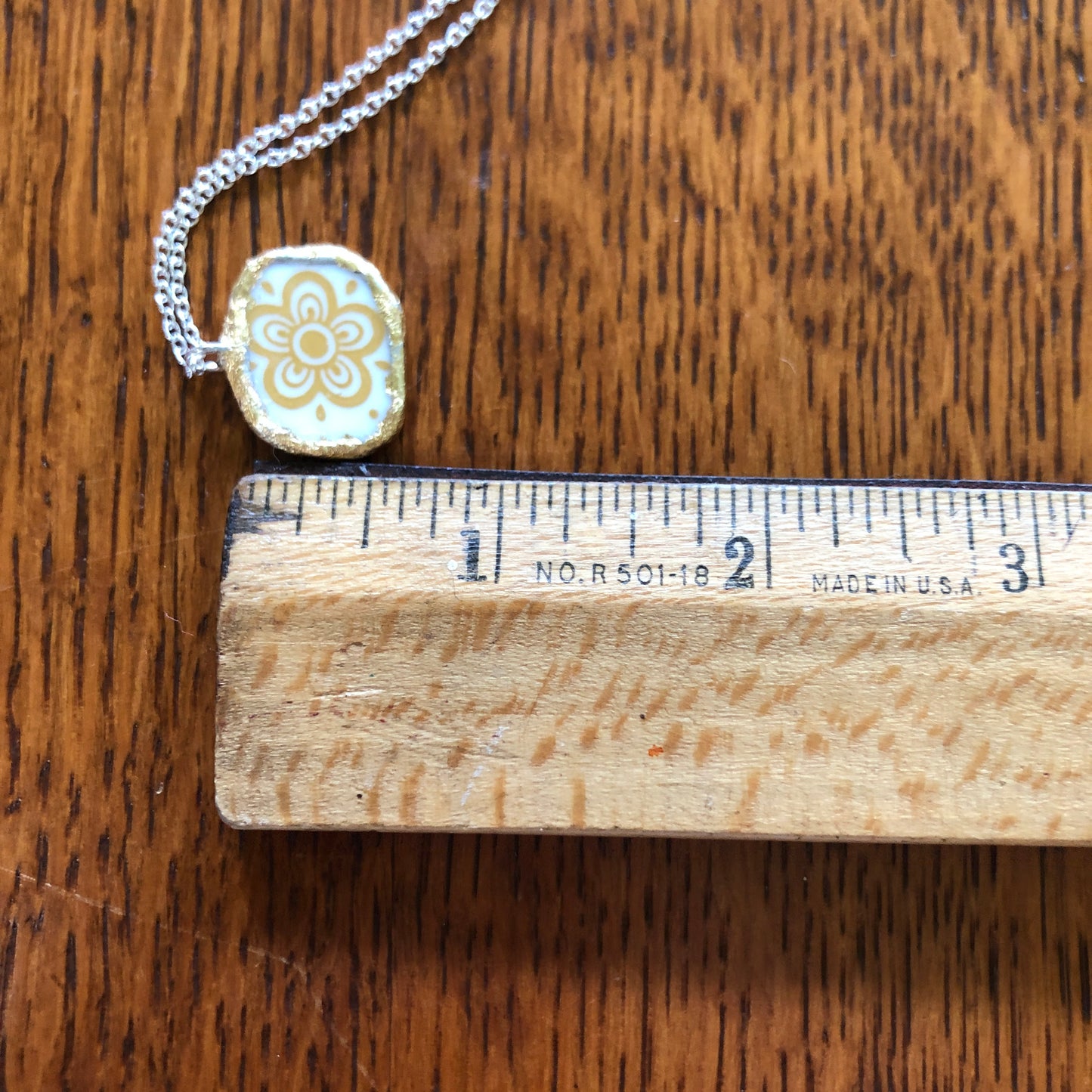 Broken Plate Artisan Made Pendent Corelle Butterfly Gold Plate Handcrafted Necklace 3/4in x 3/4in