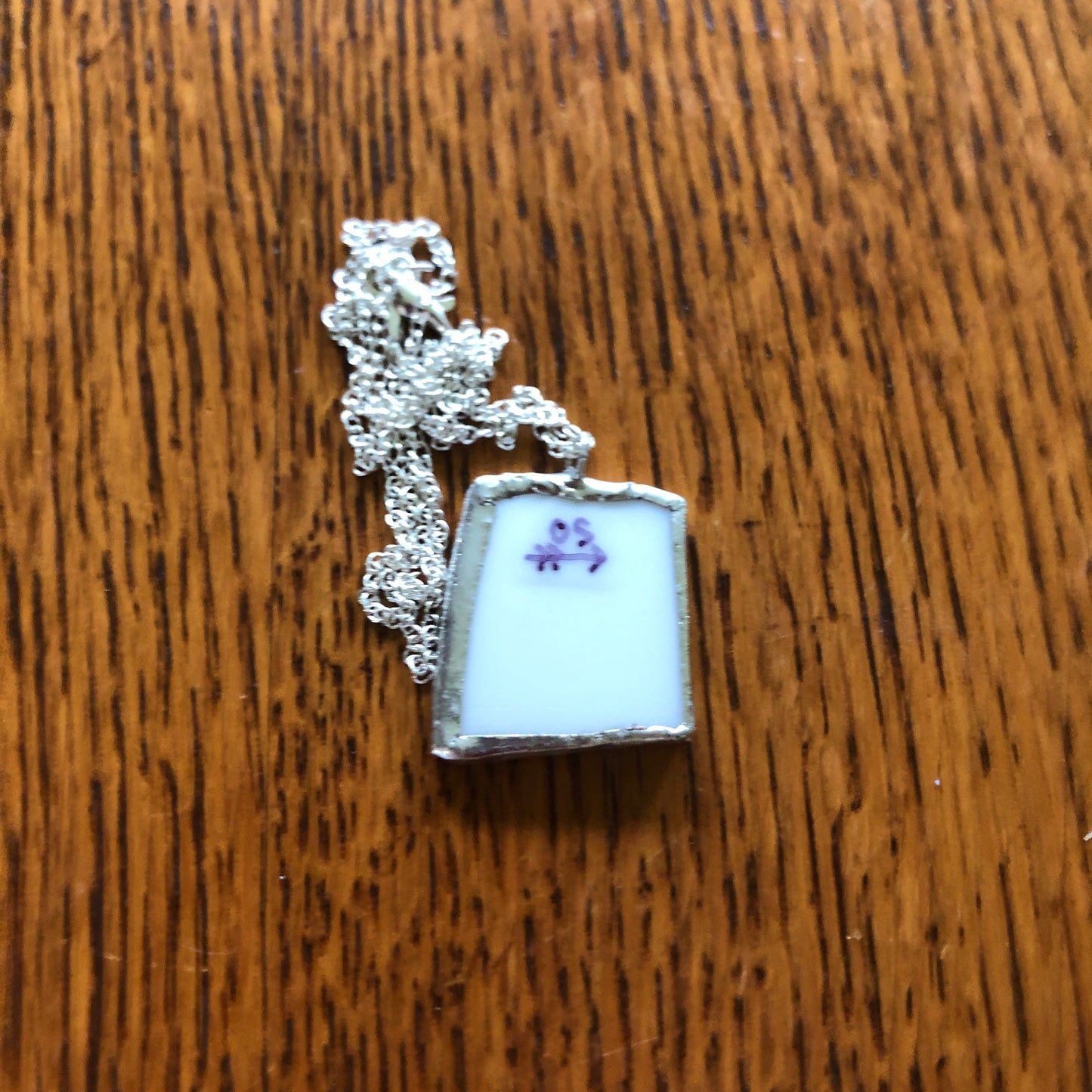 Broken Pottery Artisan Made Pendent Aladdin Fine China Fantasia Occupied Japan Plate Handcrafted Necklace 1in x 7/8in