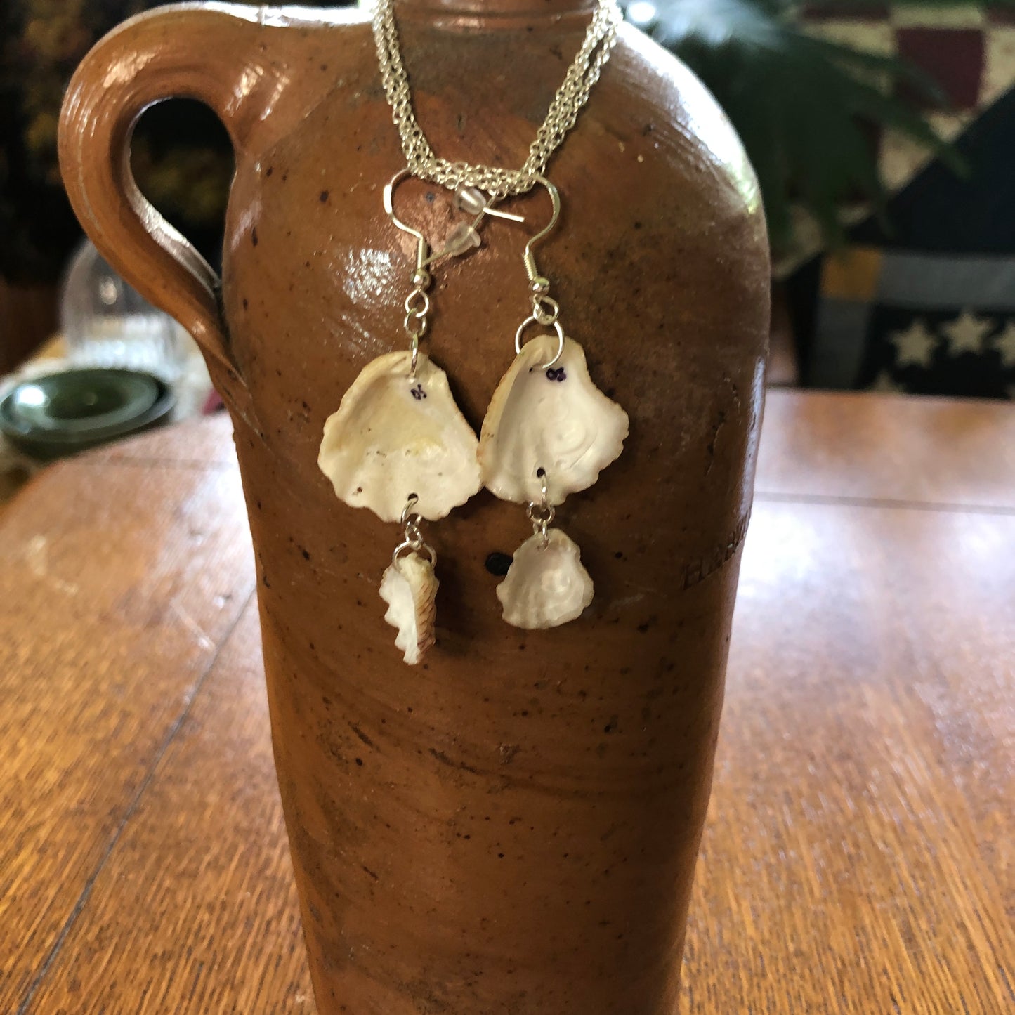Kittens Paw Artisan Made Earrings Handcrafted Sea Shell Dangle Earrings