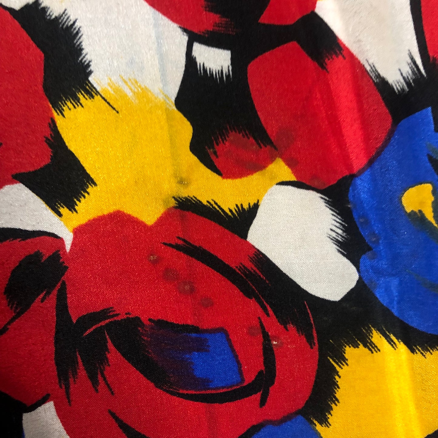Bold Yellow Blue Red Abstract Unbranded Floral Scarf