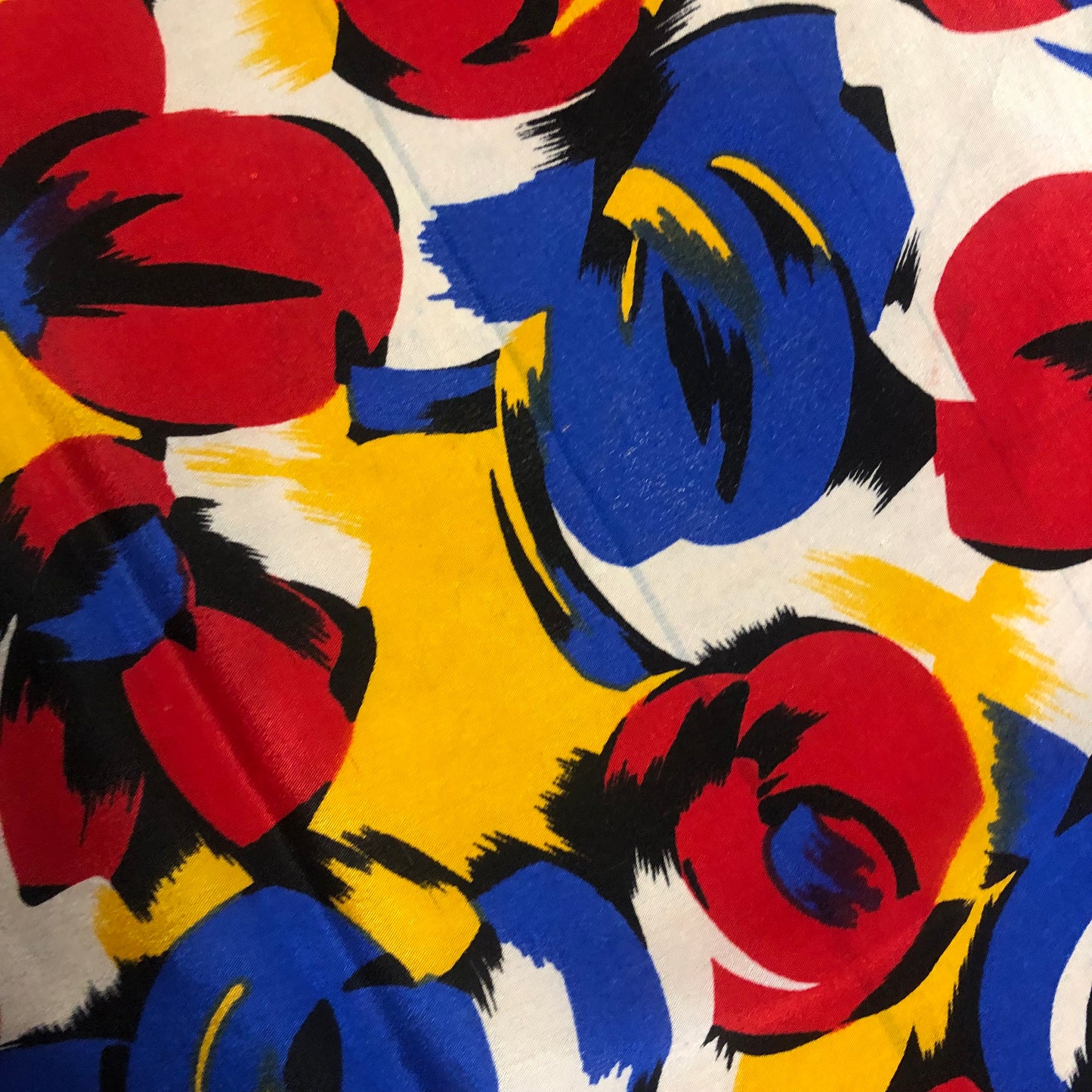 Bold Yellow Blue Red Abstract Unbranded Floral Scarf