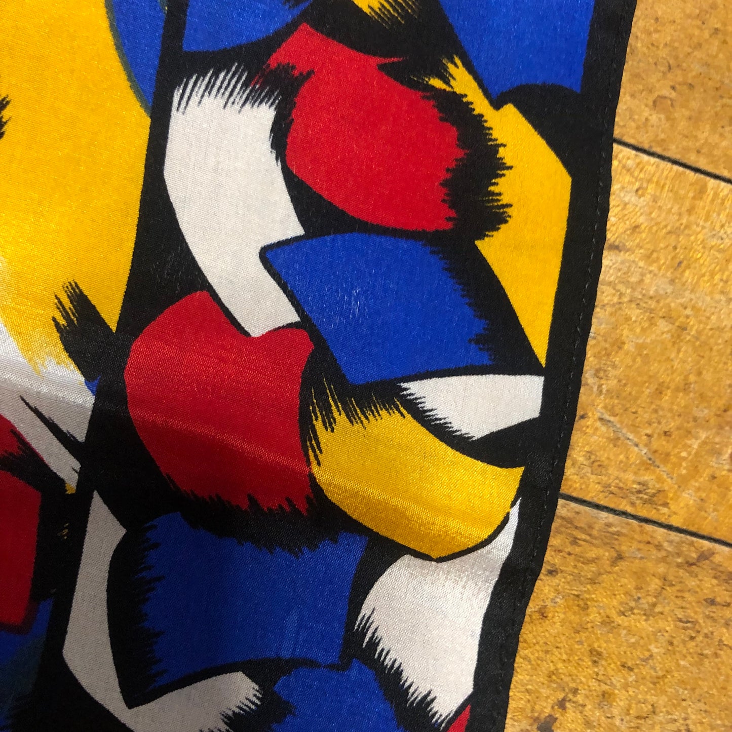 Bold Yellow Blue Red Abstract Unbranded Floral Scarf