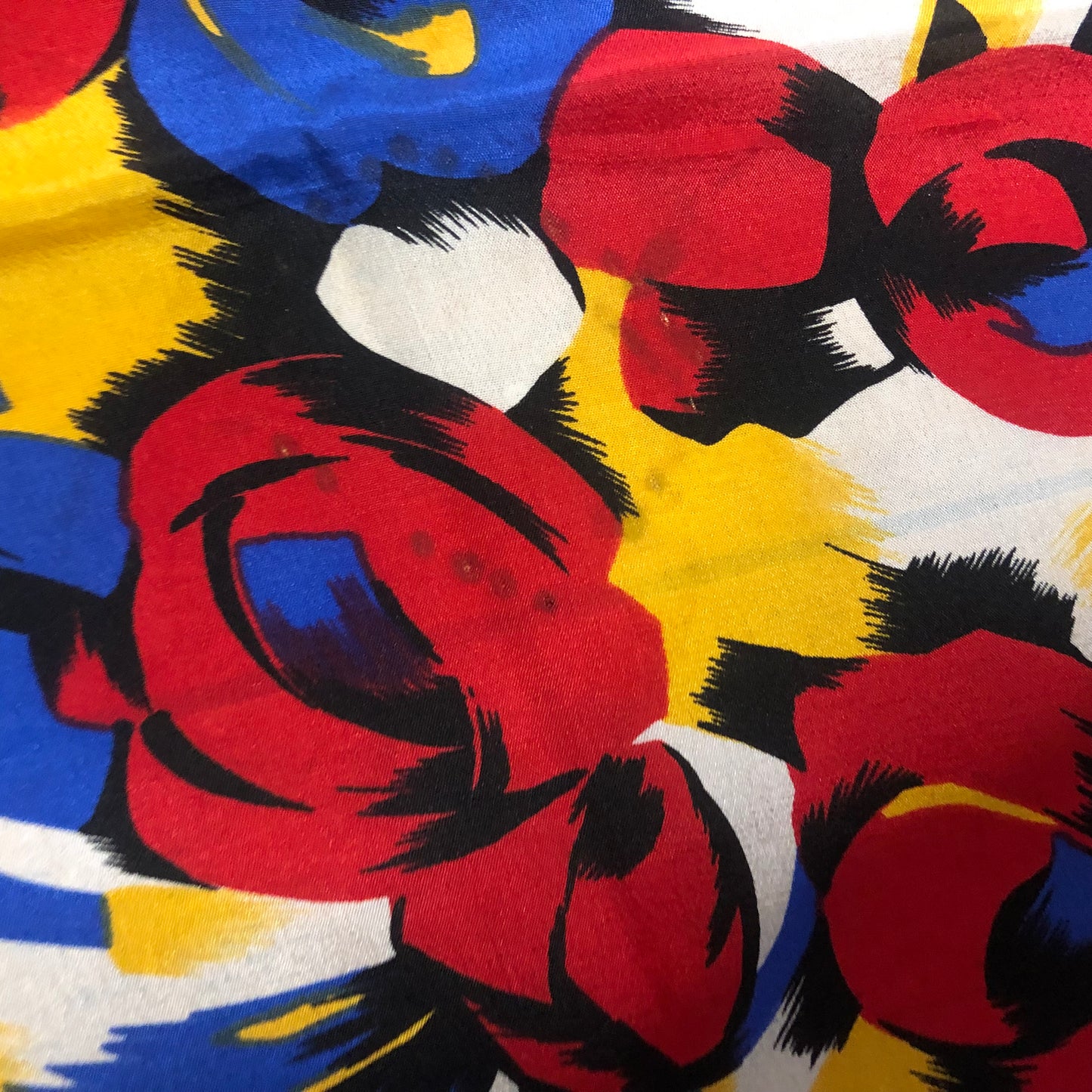 Bold Yellow Blue Red Abstract Unbranded Floral Scarf