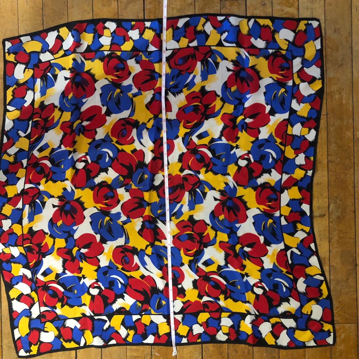 Bold Yellow Blue Red Abstract Unbranded Floral Scarf