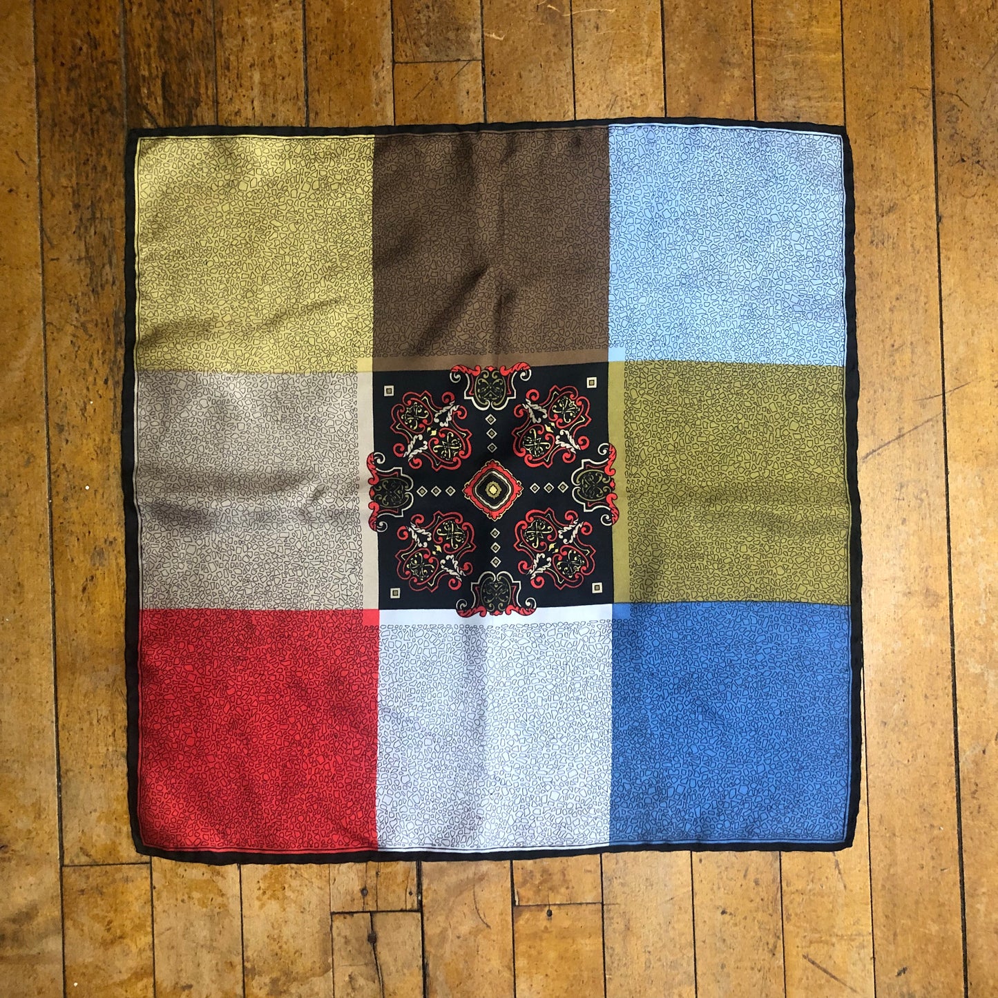 Italian Scarf, All Silk By Imperial, Made in Italy Hand Rolled Square Scarf