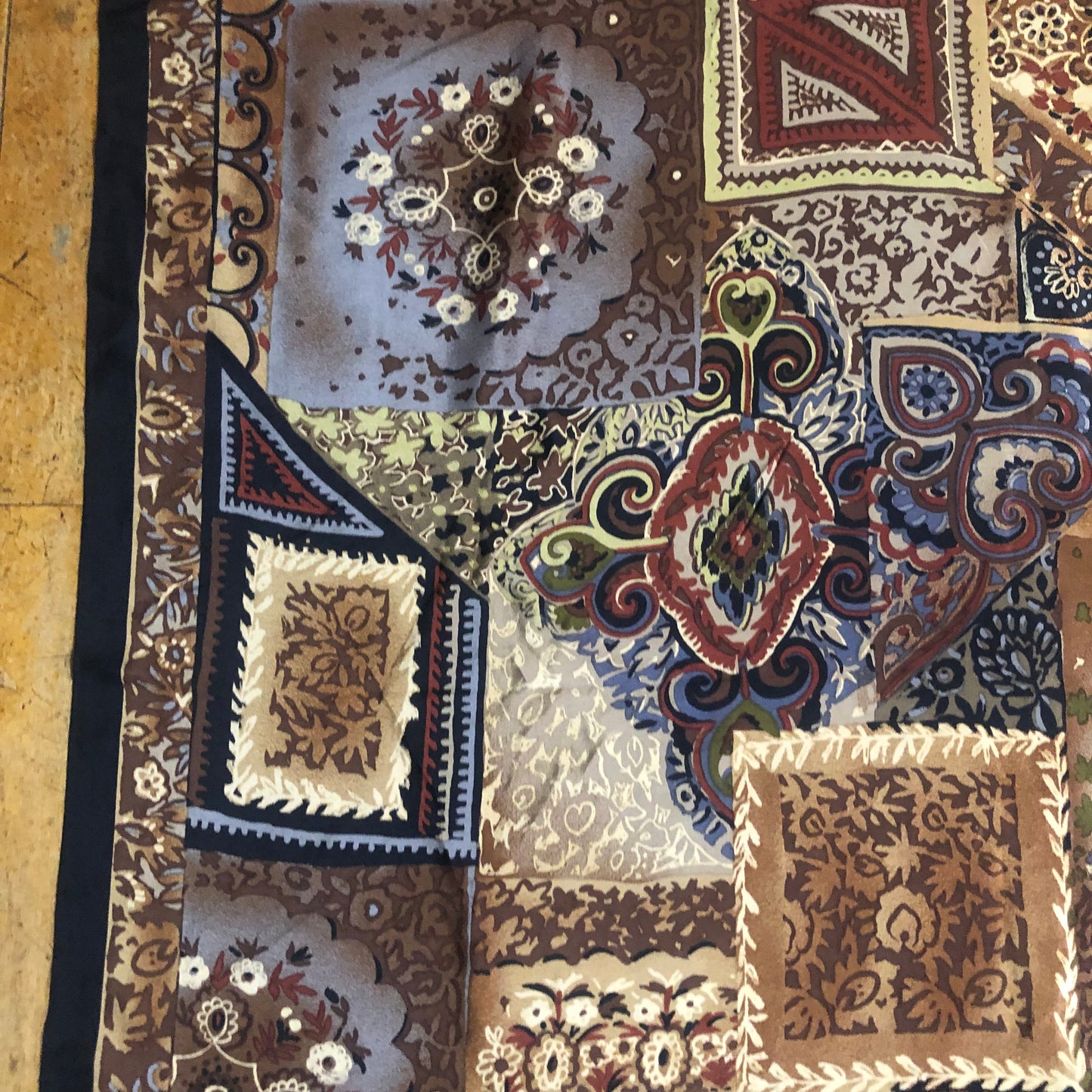 Dark Floral Square Unbranded Scarf