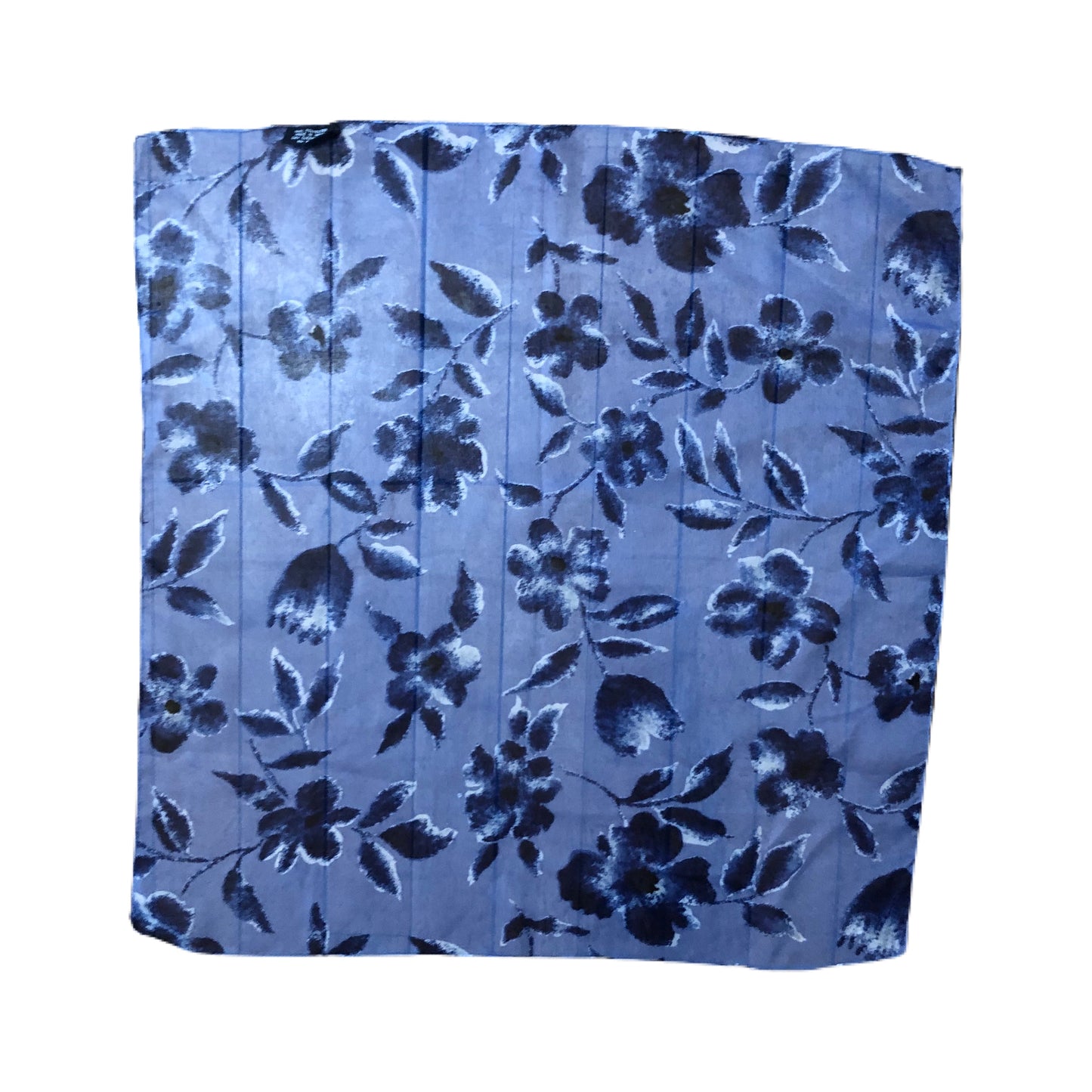 Blue Floral Square Scarf Made In India Unbranded Hand Rolled Hem, Vintage Scarves, Collector, Fun Accessories