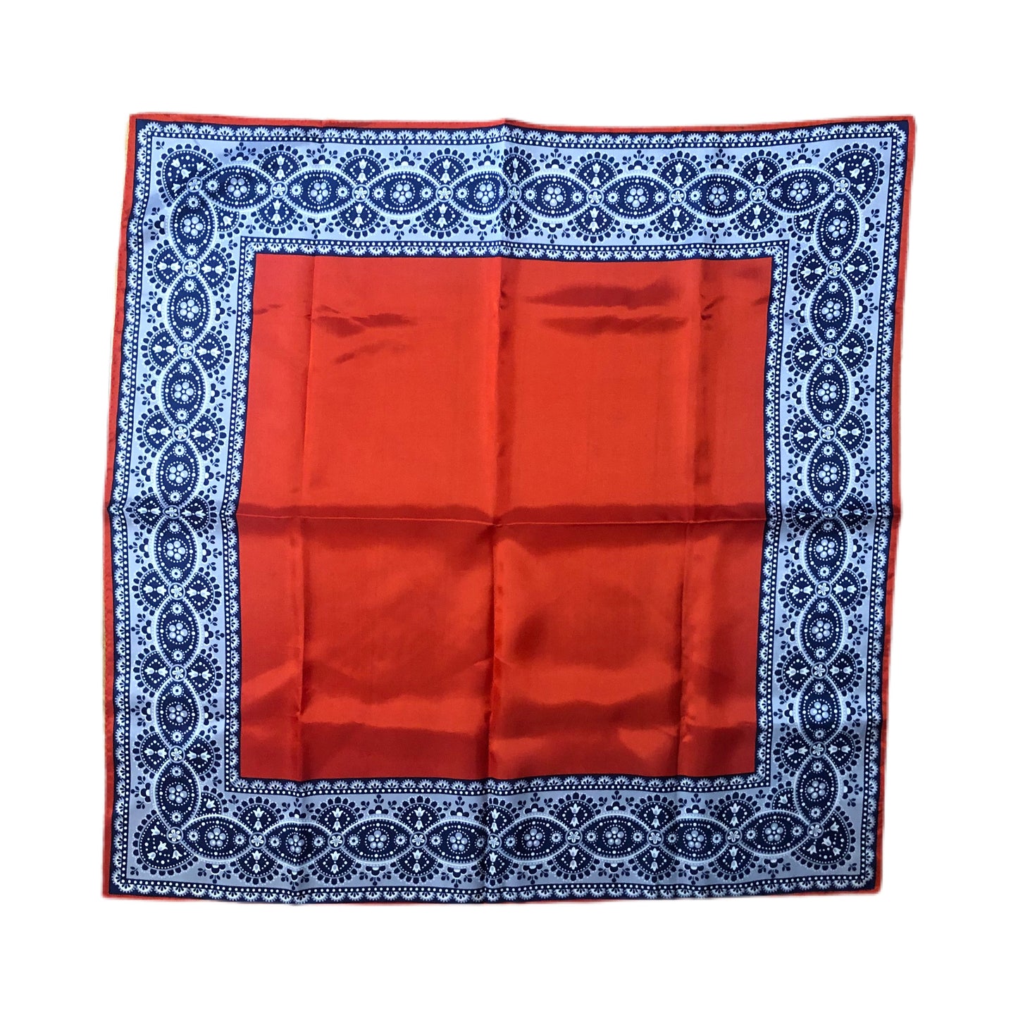Red Square Scarf With Blue Border Unbranded